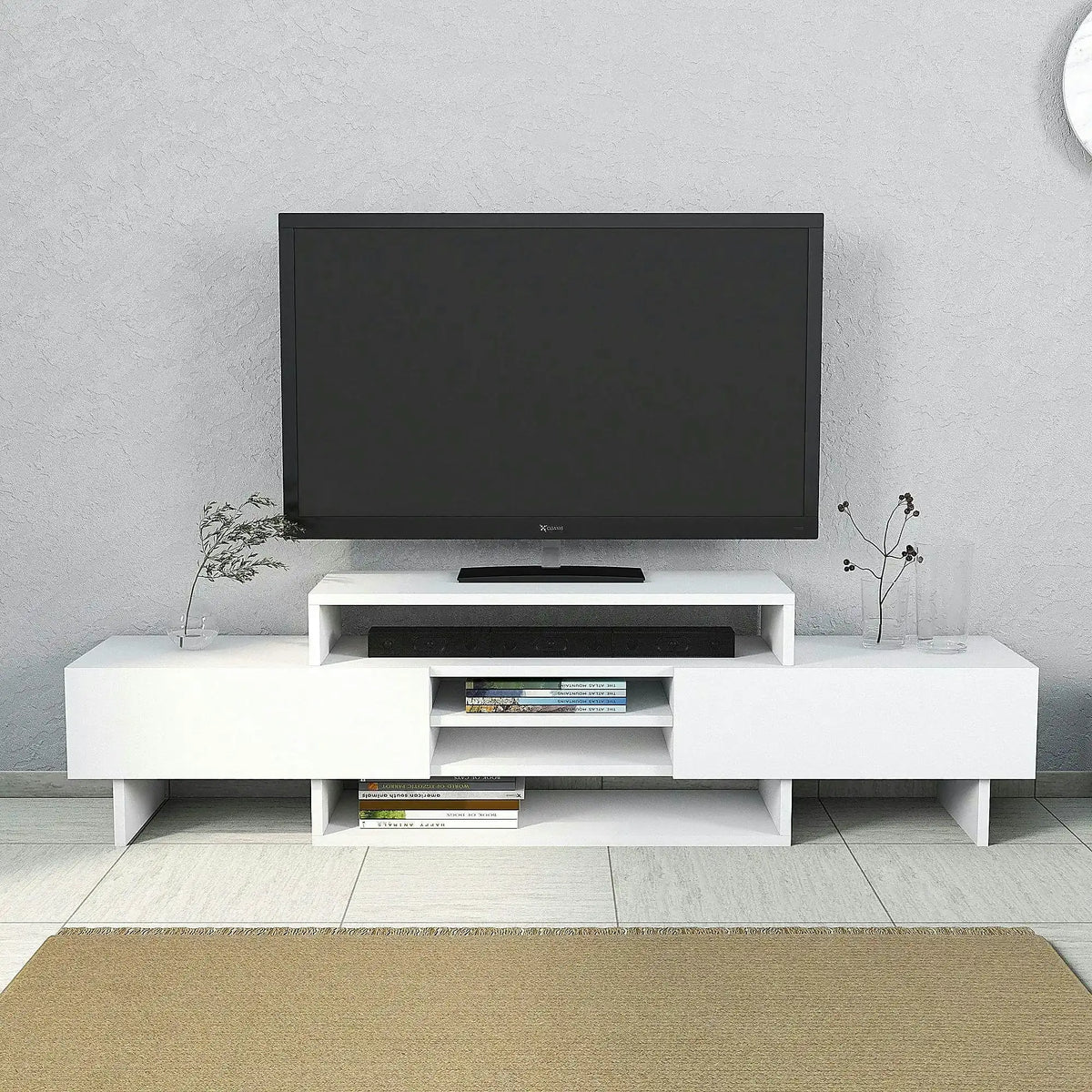 Comoda TV, alb, PAL melaminat, 160x30x49 cm