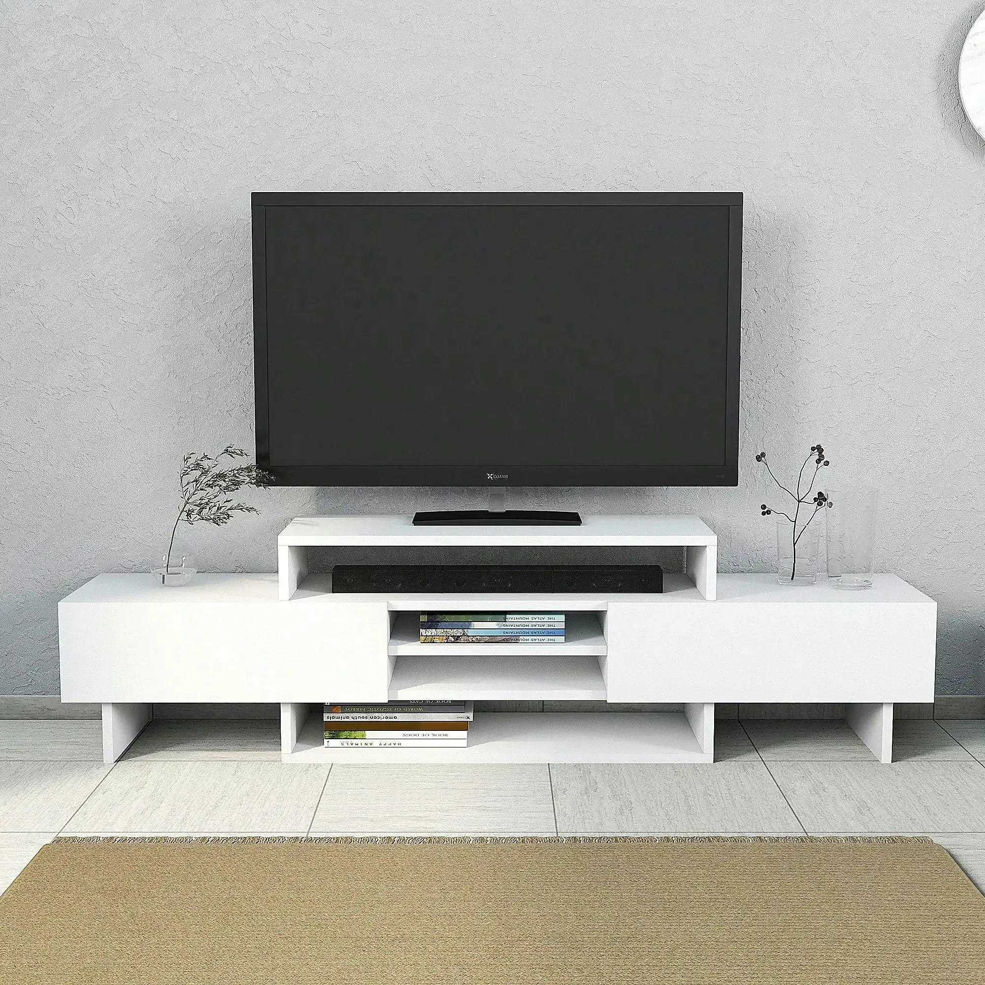 Comoda TV, alb, PAL melaminat, 160x30x49 cm