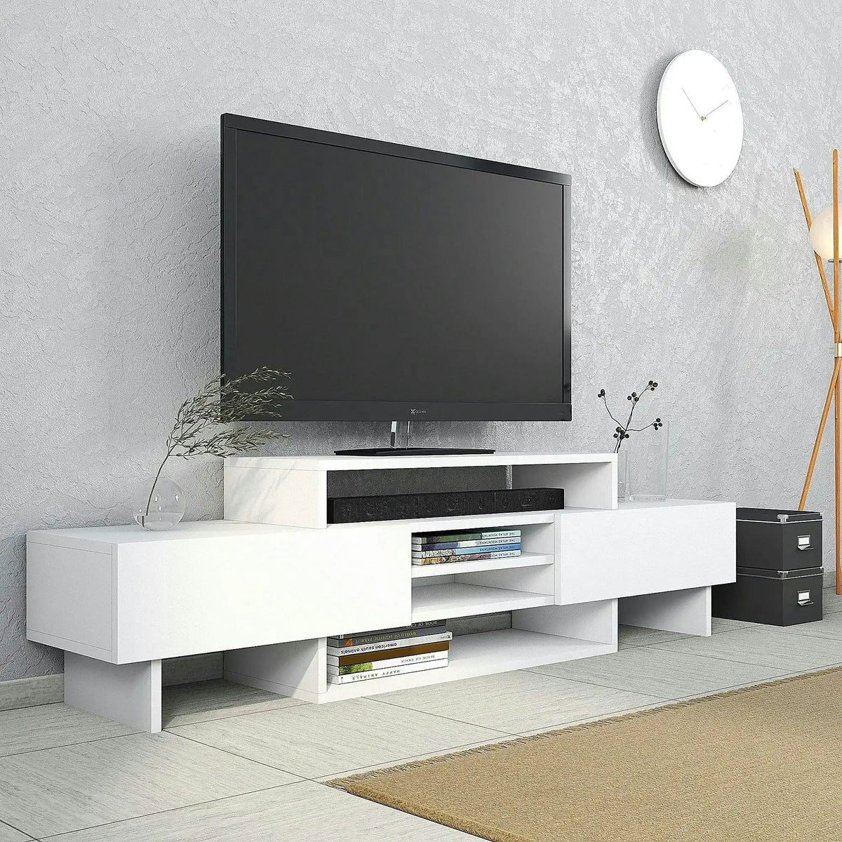 Comoda TV, alb, PAL melaminat, 160x30x49 cm