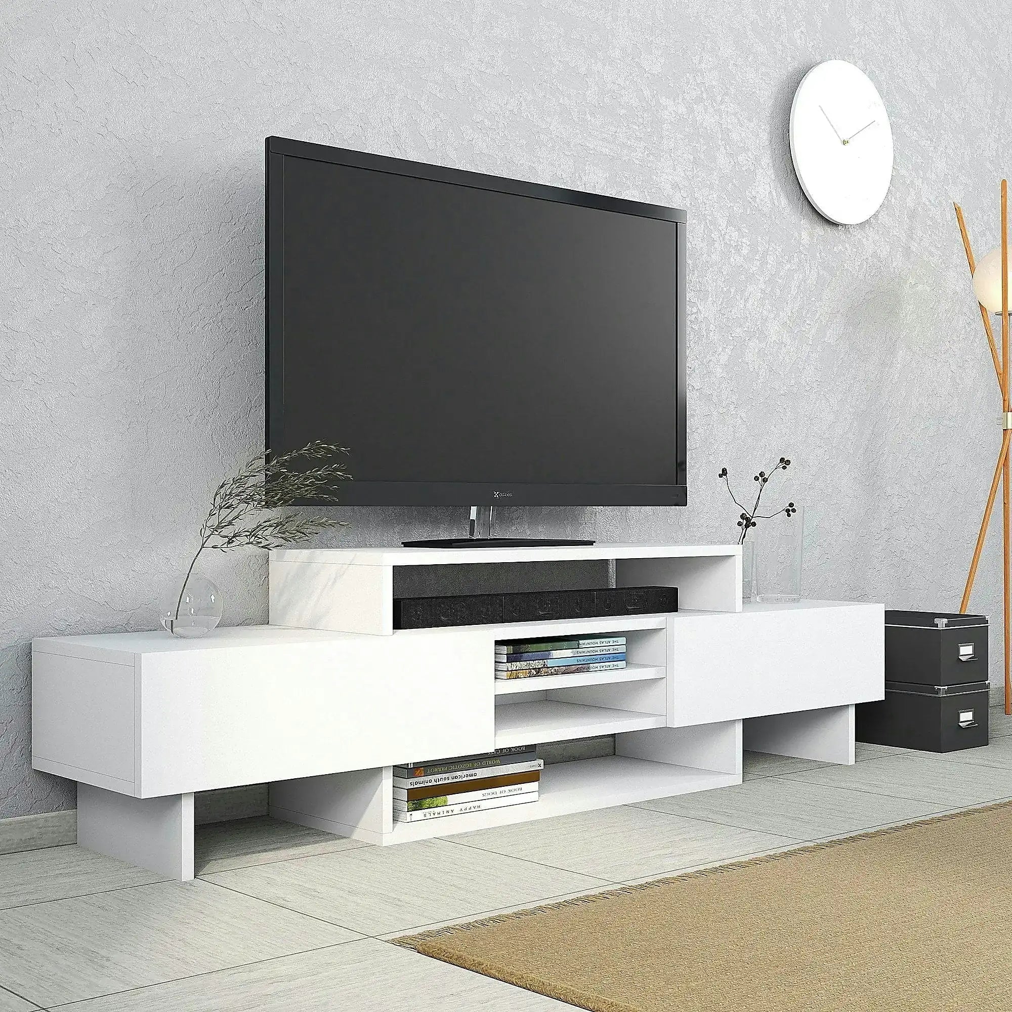 Comoda TV, alb, PAL melaminat, 160x30x49 cm