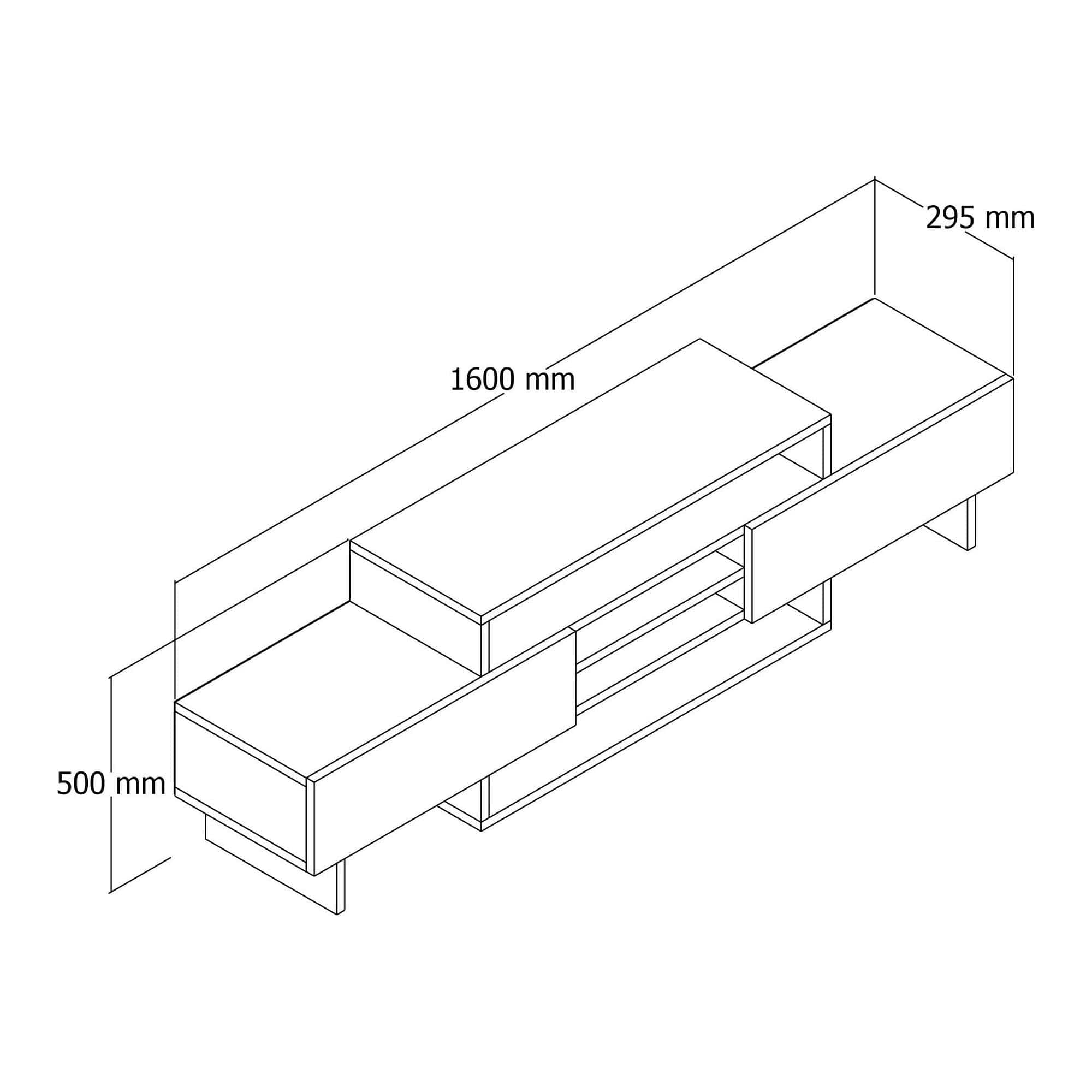 Comoda TV, alb, PAL melaminat, 160x30x49 cm
