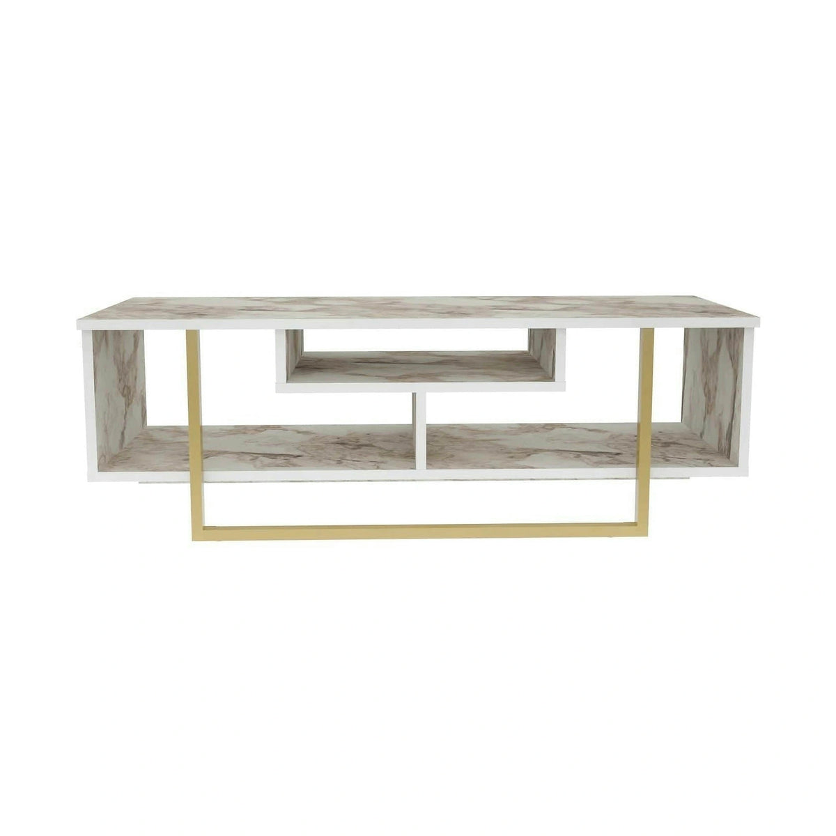 Comoda TV ASAL 120, bej/alb, PAL melaminat, 120x35x40 cm