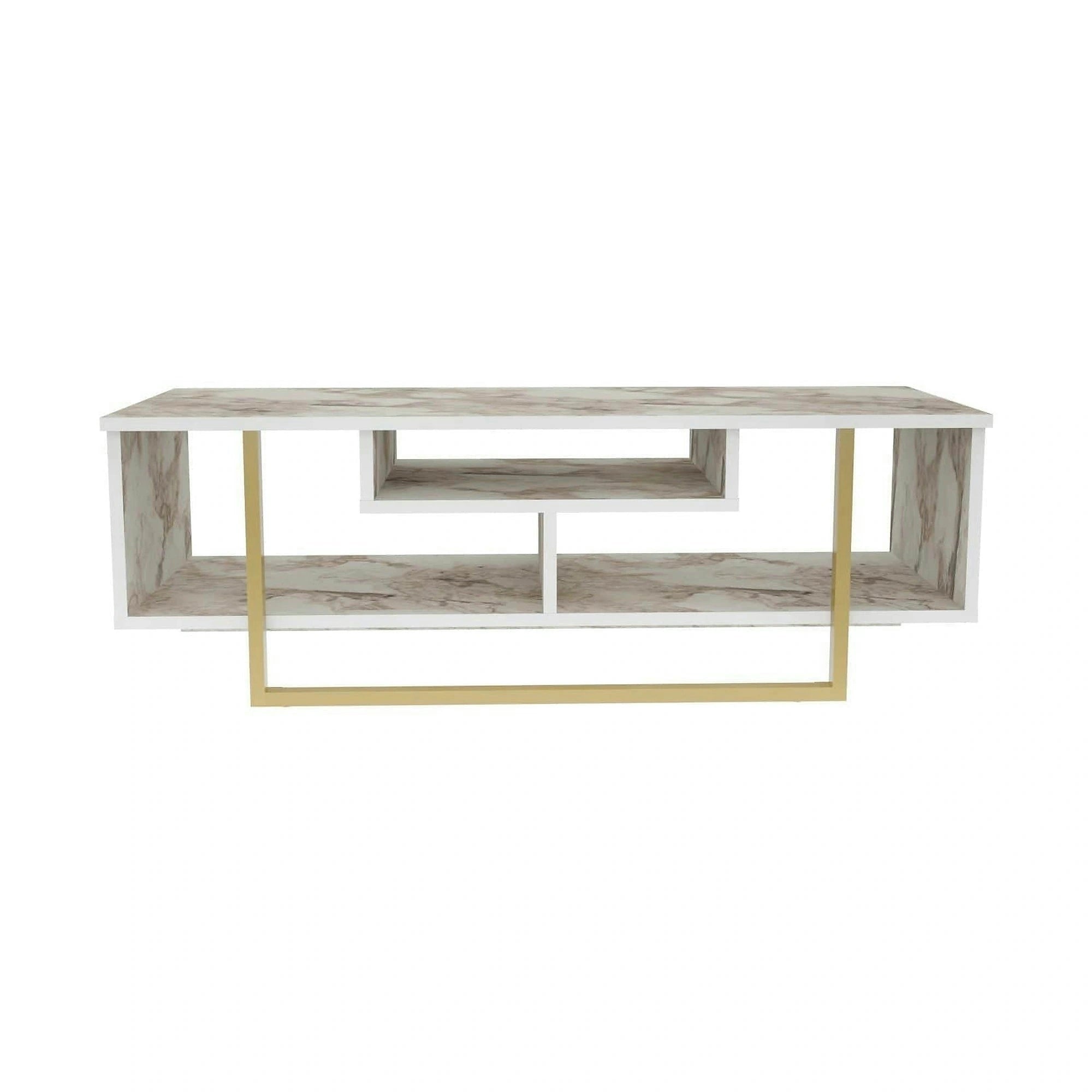 Comoda TV ASAL 120, bej/alb, PAL melaminat, 120x35x40 cm
