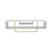 Comoda TV ASAL 150, alb/auriu, PAL melaminat, 150x35x40 cm