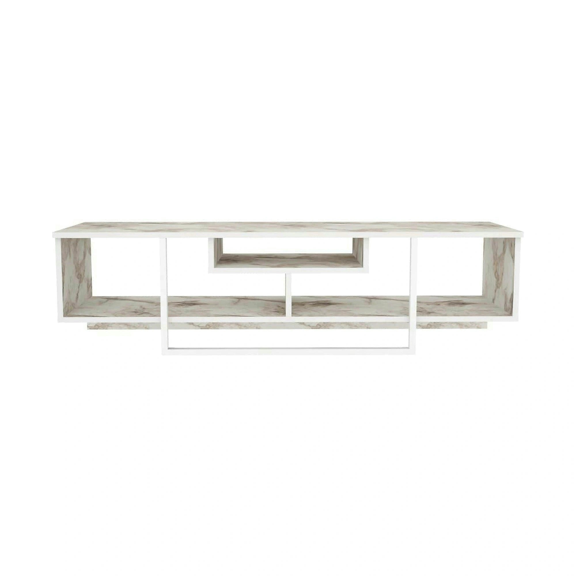 Comoda TV ASAL 150, alb/bej, PAL melaminat, 150x35x40 cm