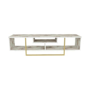 Comoda TV ASAL 150, bej/auriu, PAL melaminat, 150x35x40 cm