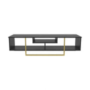 Comoda TV ASAL 150, negru/auriu, PAL melaminat, 150x35x40 cm