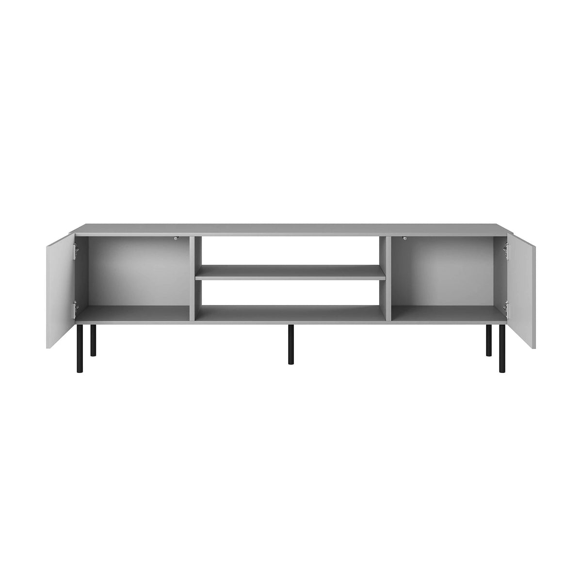 Comoda TV ASENSIO, gri mat/negru, PAL laminat, 180x42x57 cm