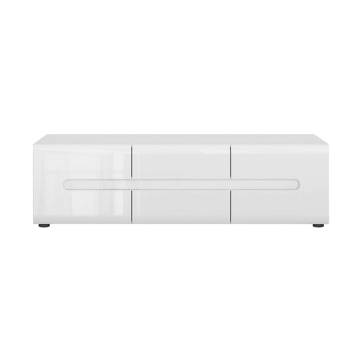 Comoda TV AZTECA TRIO, alb lucios, PAL, 150x47x43 cm