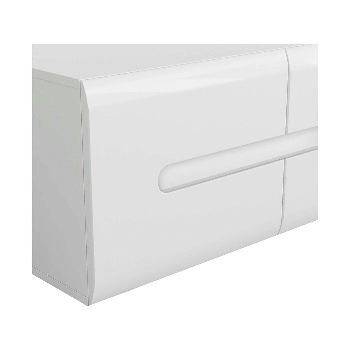 Comoda TV AZTECA TRIO, alb lucios, PAL, 150x47x43 cm