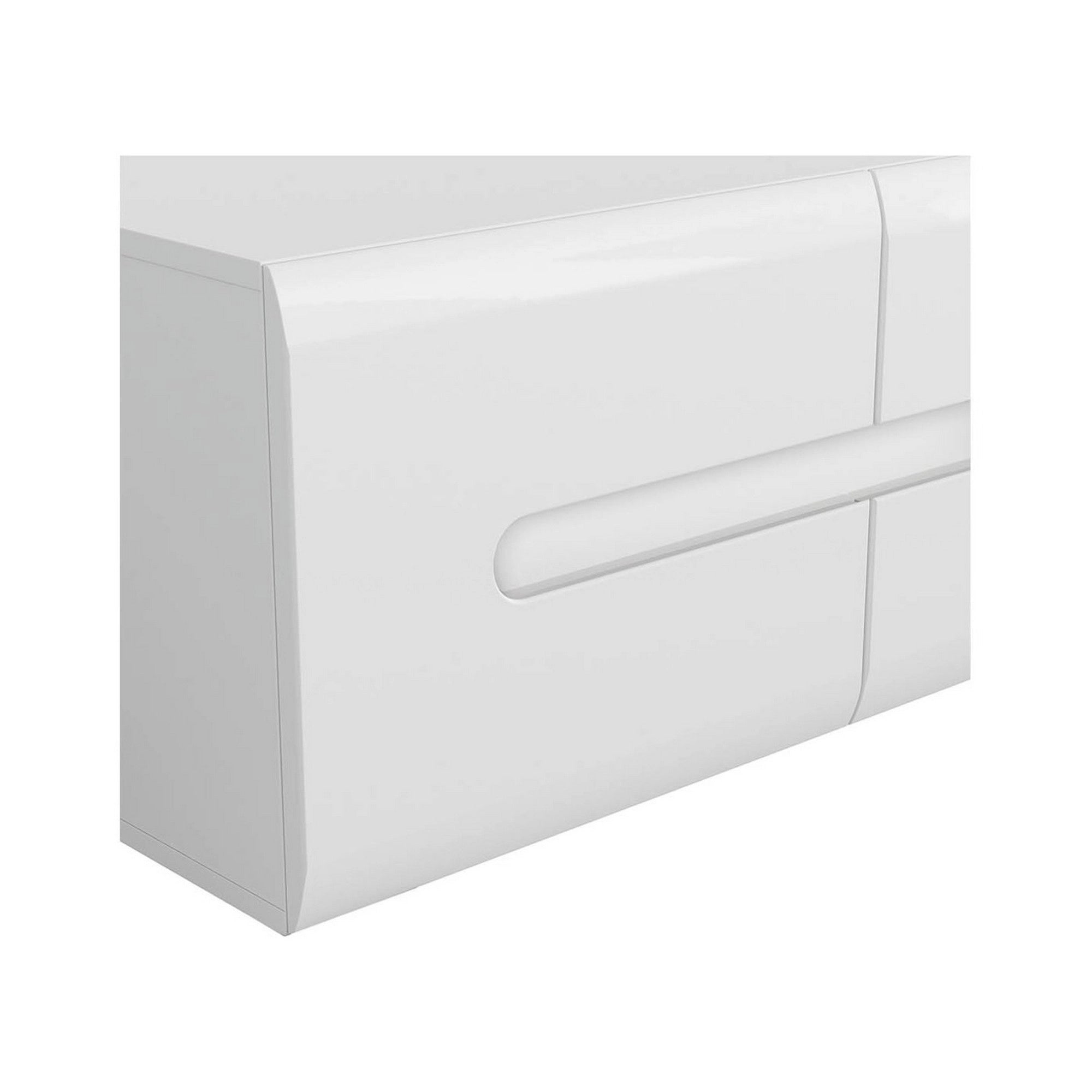 Comoda TV AZTECA TRIO, alb lucios, PAL, 150x47x43 cm