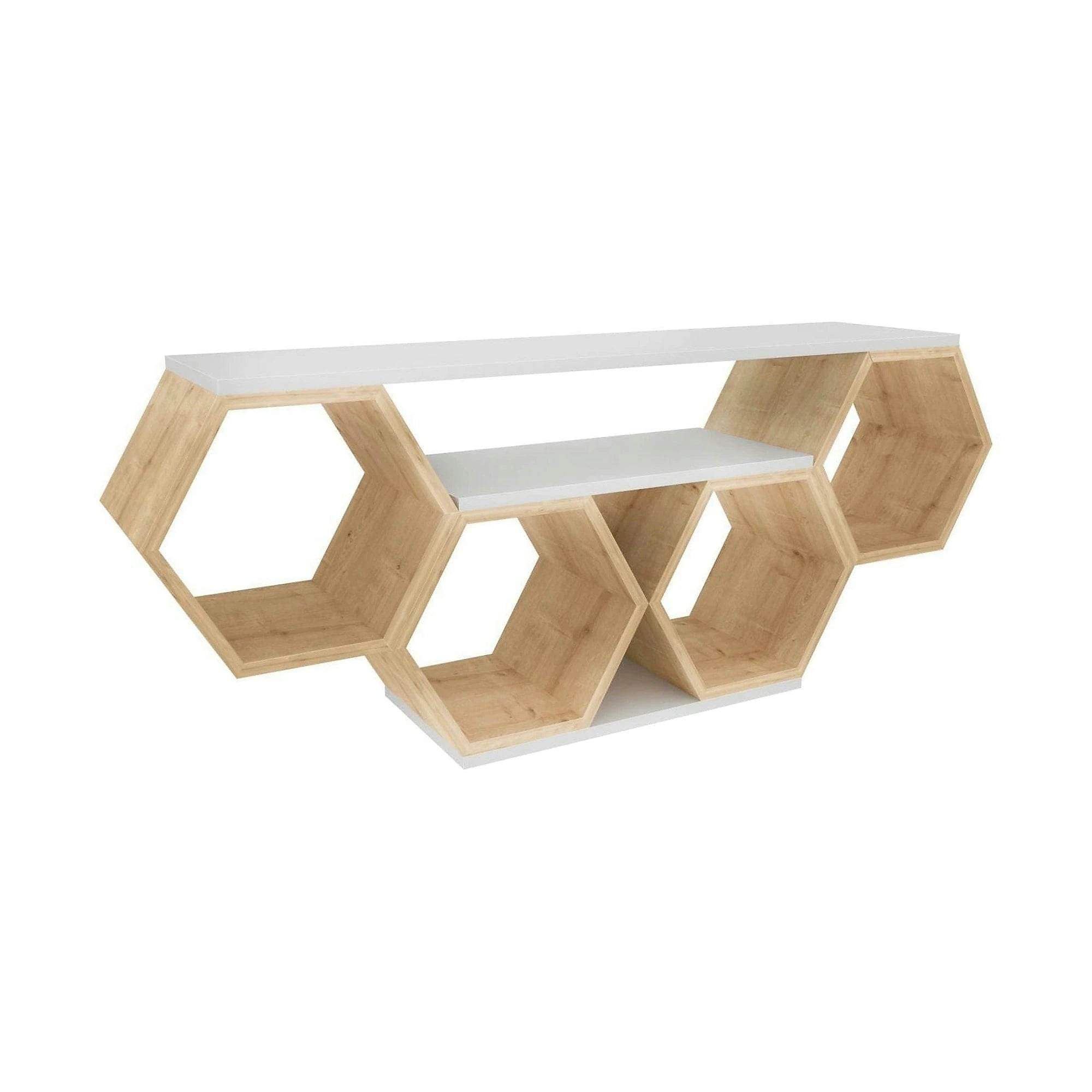 Comoda TV BAL, stejar/alb, PAL melaminat, 140x30x56 cm