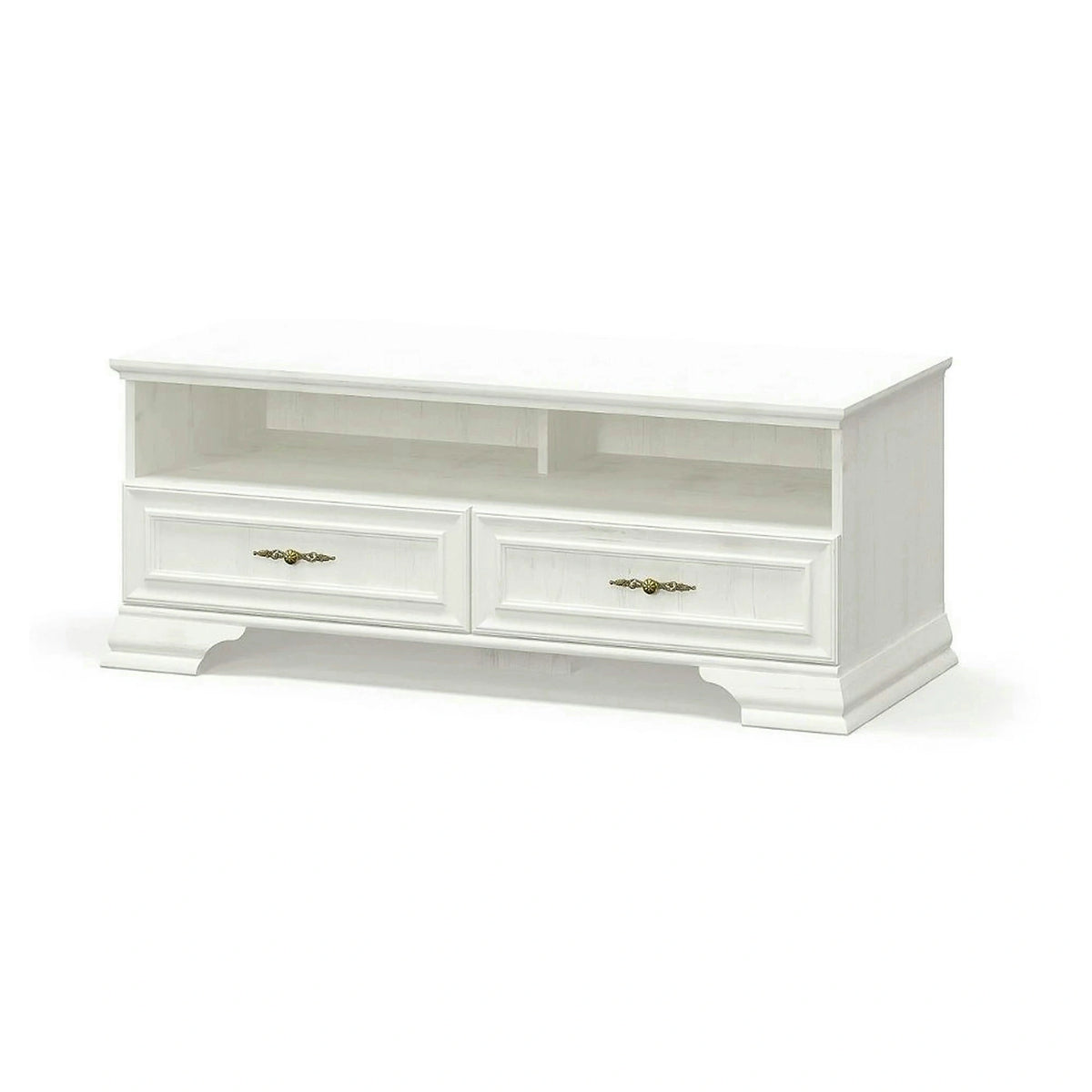 Comoda TV clasica IRYS, pin alb anderson, PAL laminat, 121x51x47 cm