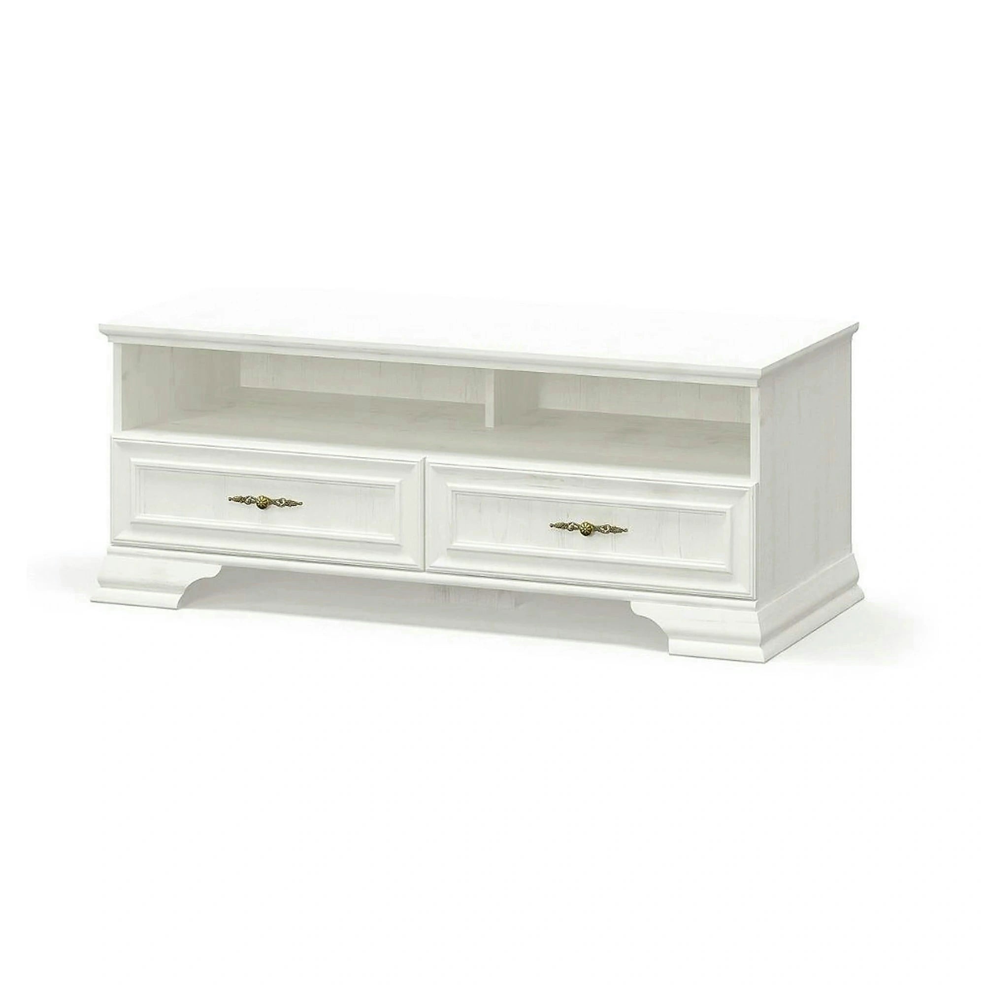 Comoda TV clasica IRYS, pin alb anderson, PAL laminat, 121x51x47 cm