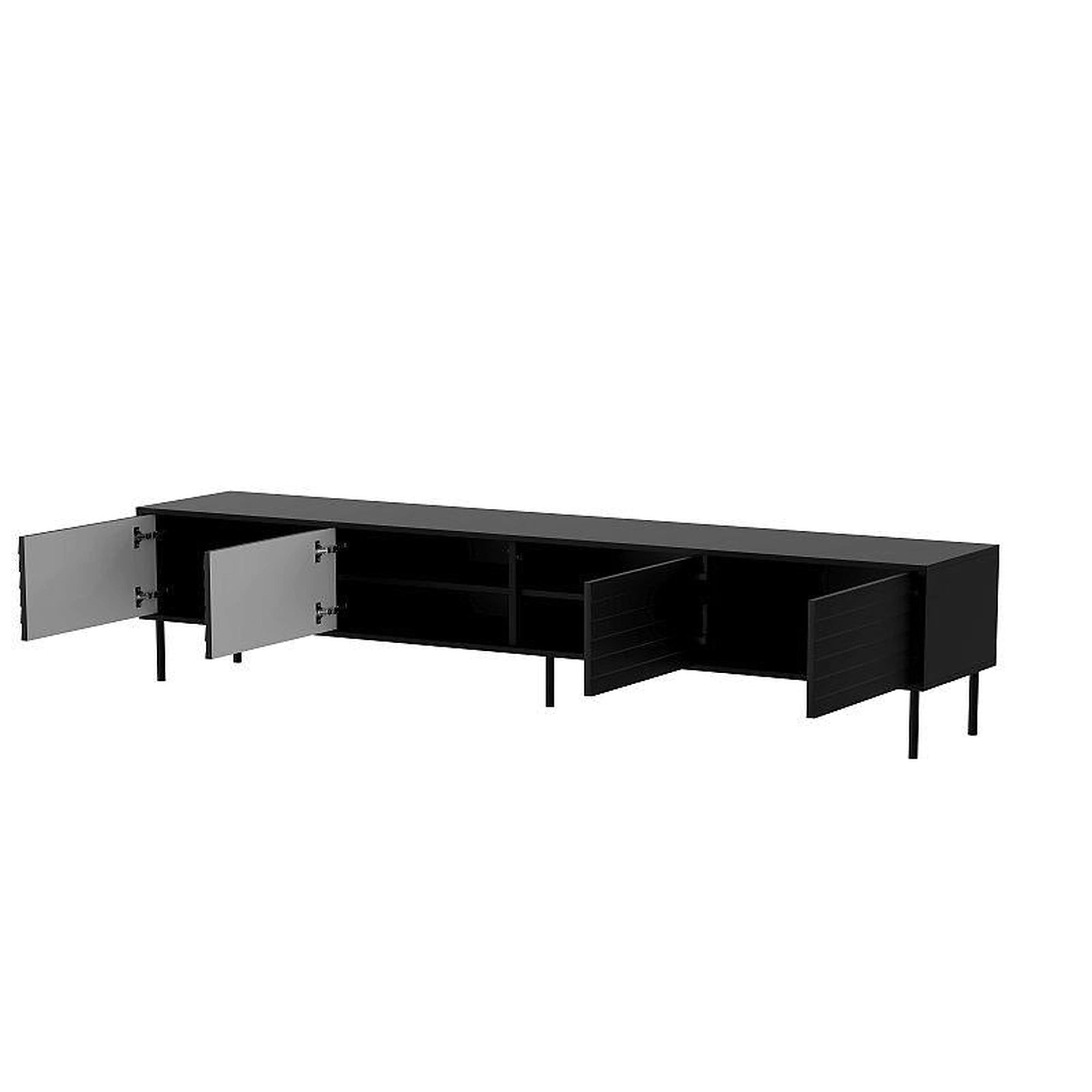 Comoda TV CORTINA, negru, PAL laminat, 200x40x55 cm