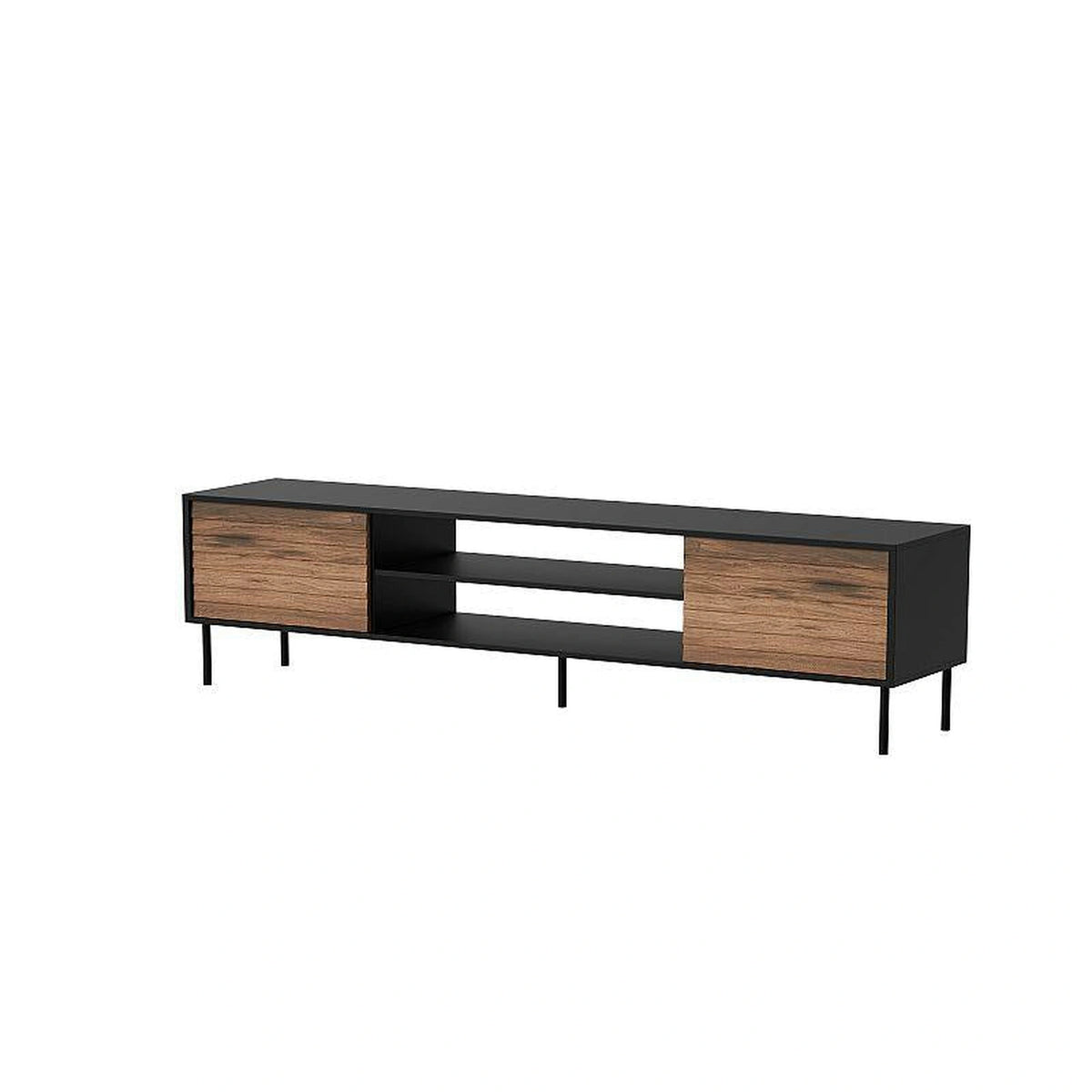 Comoda TV CORTINA, nuc/negru, PAL laminat, 180x40x60 cm