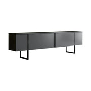 Comoda TV cu usi LUXE, gri antracit/negru, PAL, 180x30x50 cm