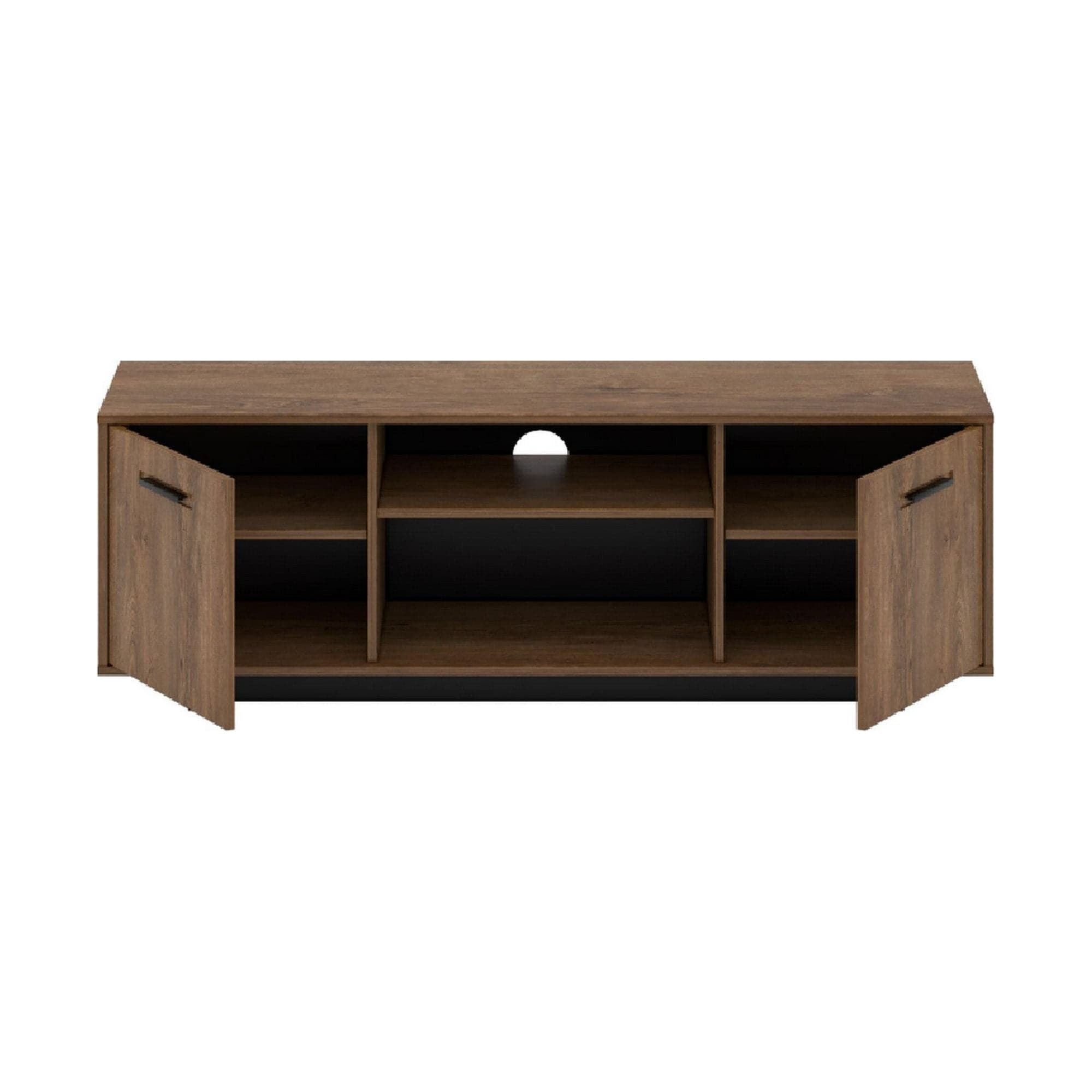 Comoda TV DELIS, stejar bolzano/negru, 150x42x51 cm