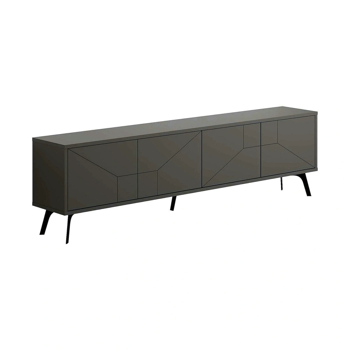 Comoda TV DUNE, gri antracit/negru, PAL melaminat, 180x30x50 cm
