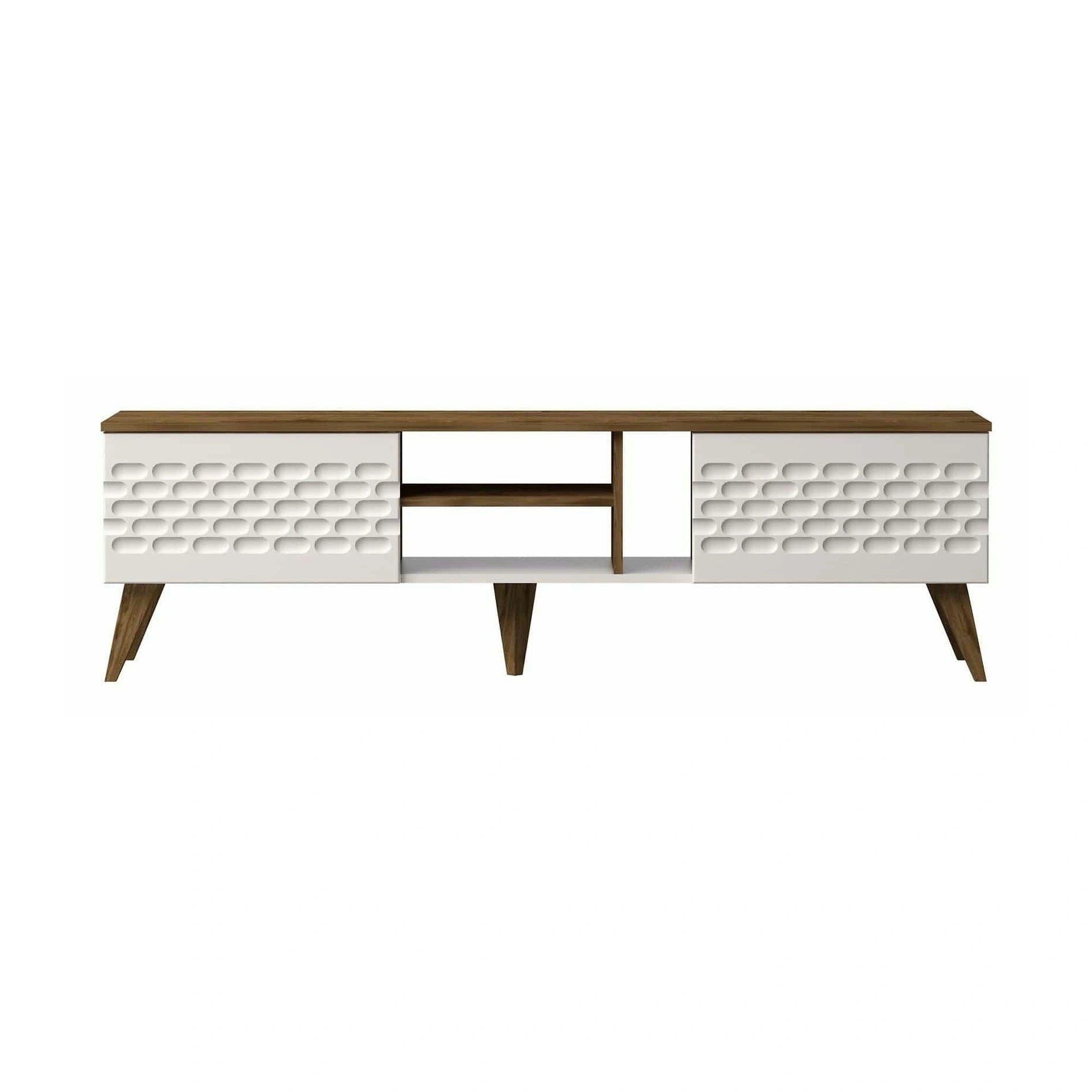 Comoda TV Egg, stejar/alb, PAL melaminat, 180x35x53 cm