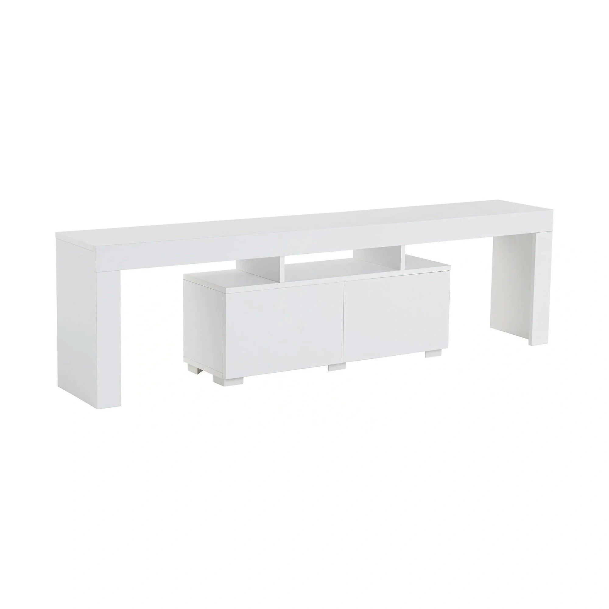 Comoda TV ENCLAVE, alb, PAL, 180x32x50 cm