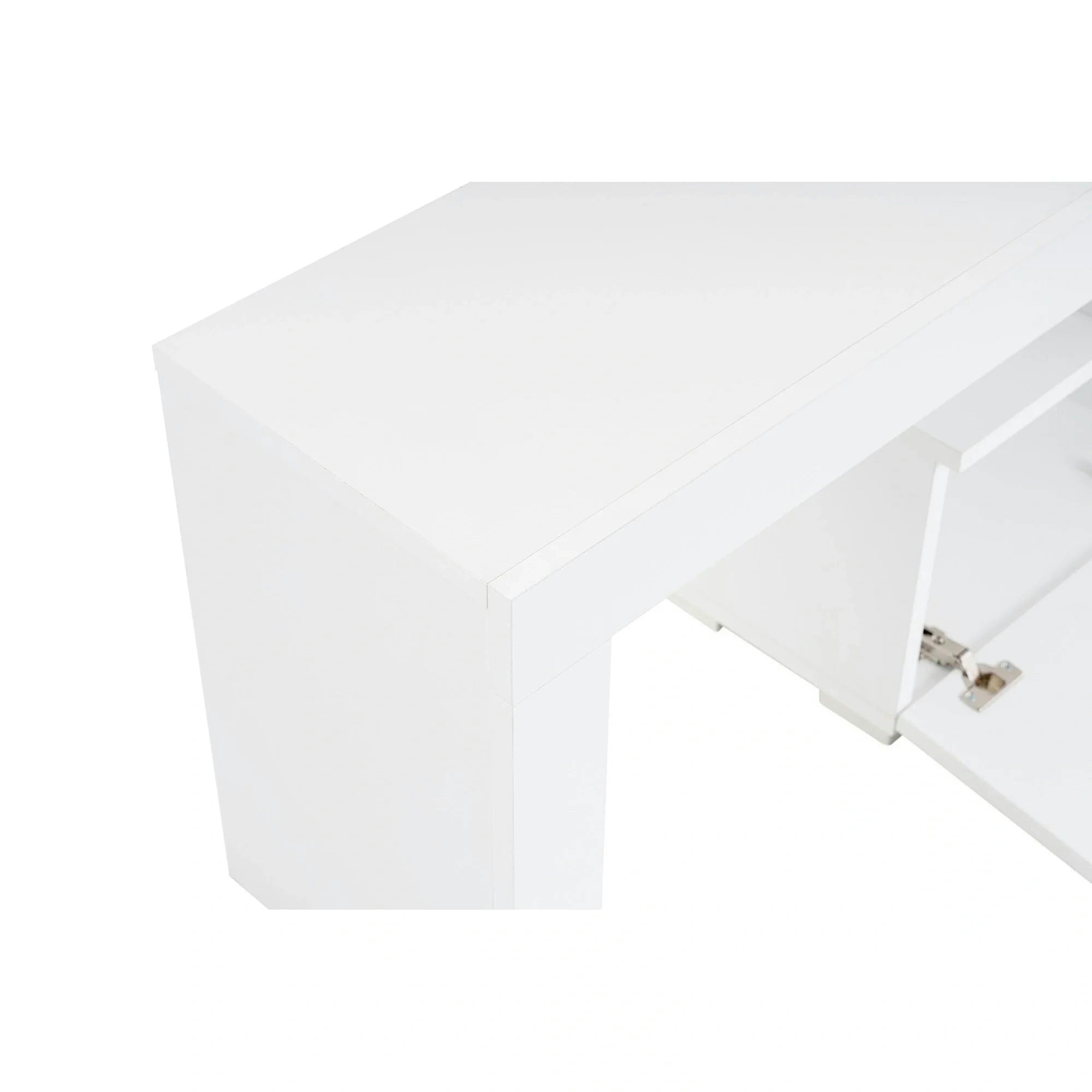 Comoda TV ENCLAVE, alb, PAL, 180x32x50 cm