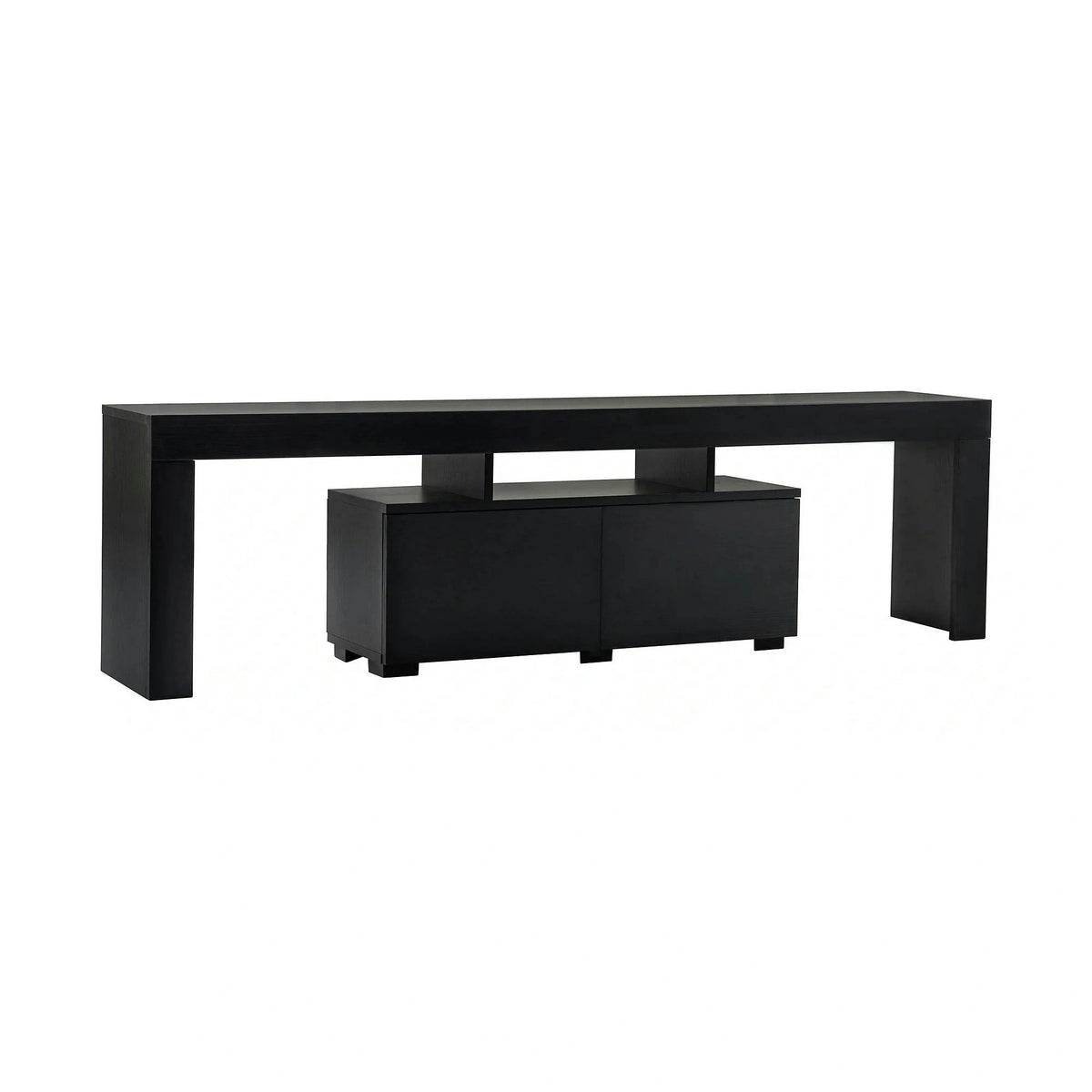 Comoda TV ENCLAVE, negru, PAL, 180x32x50 cm