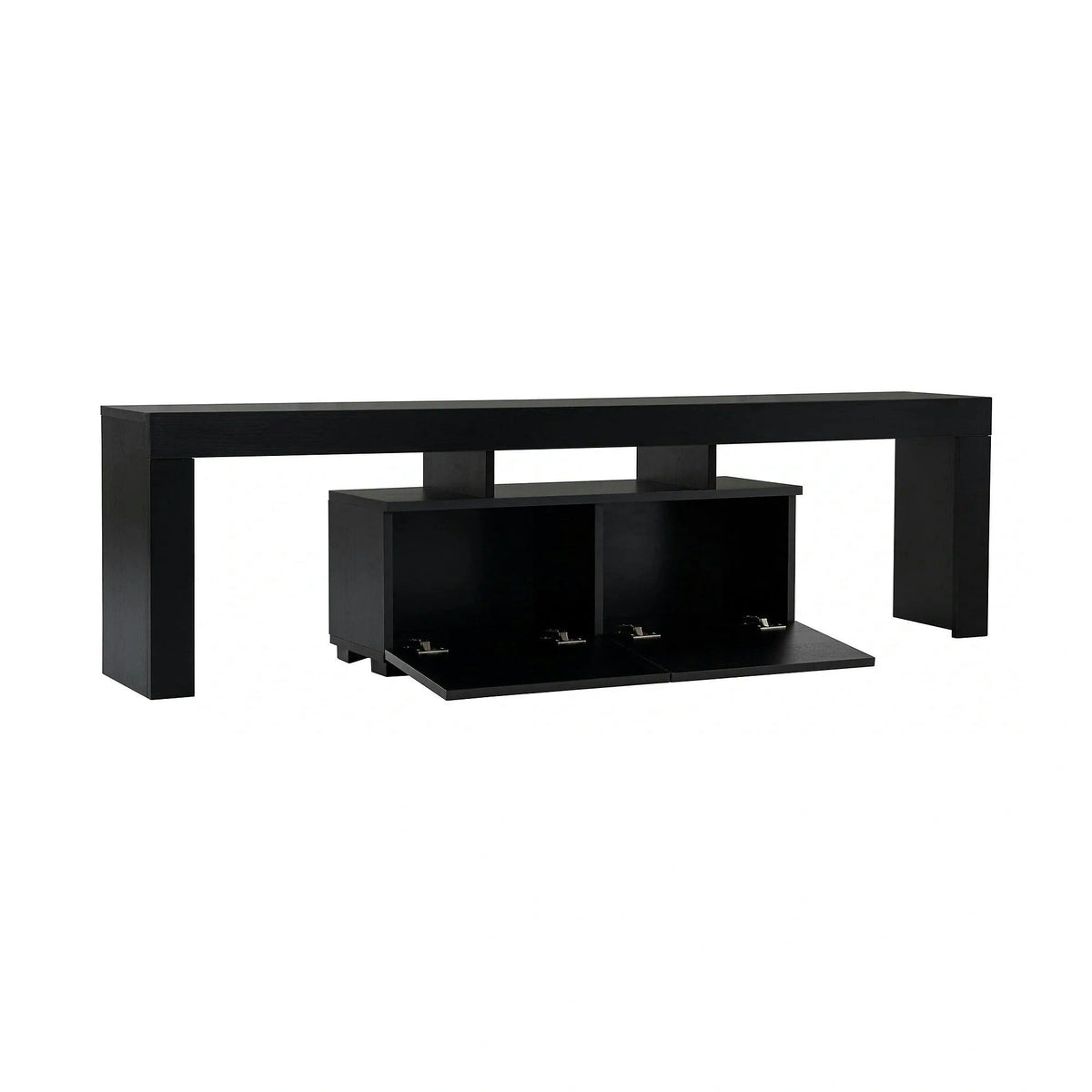 Comoda TV ENCLAVE, negru, PAL, 180x32x50 cm