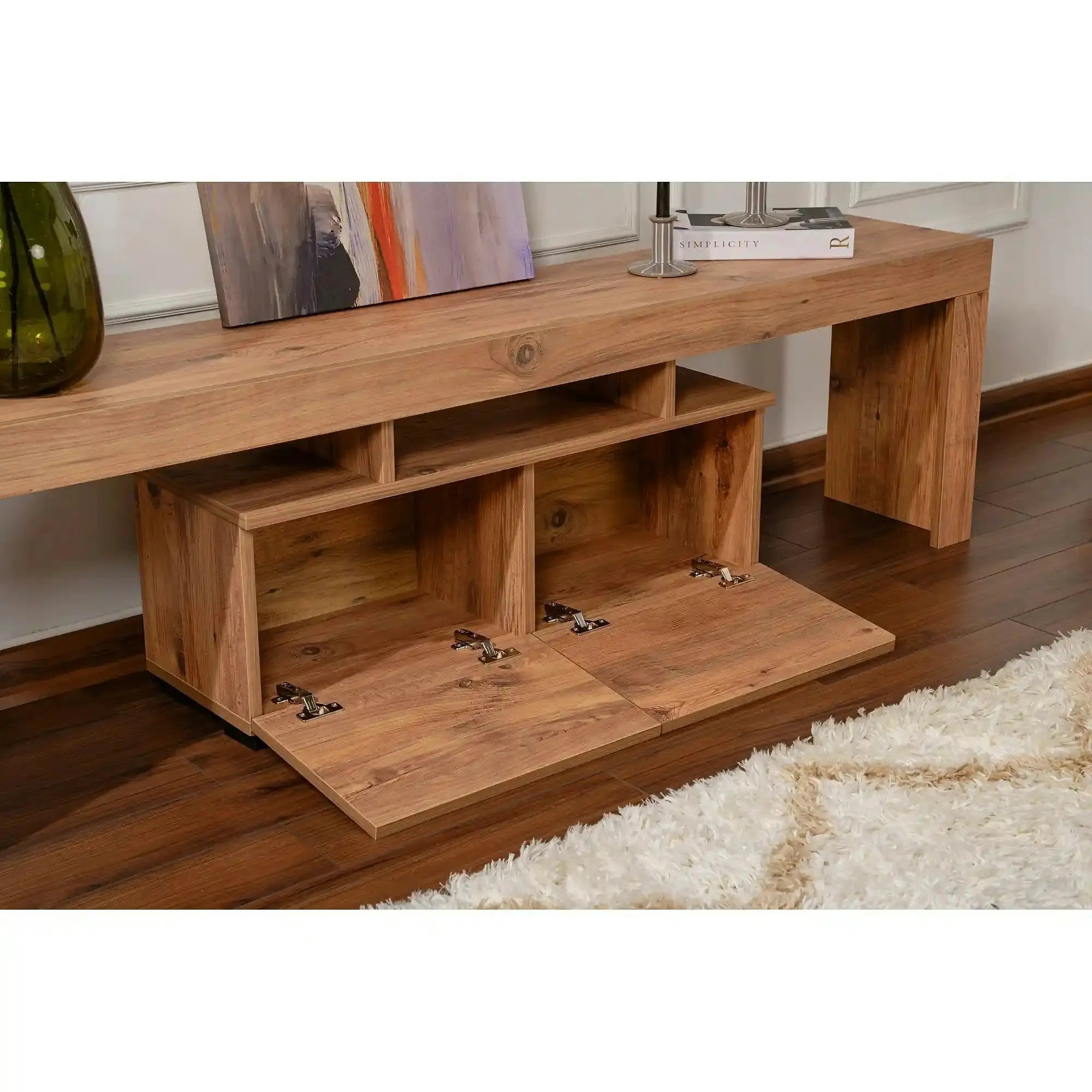 Comoda TV ENCLAVE, pin, PAL, 180x32x50 cm