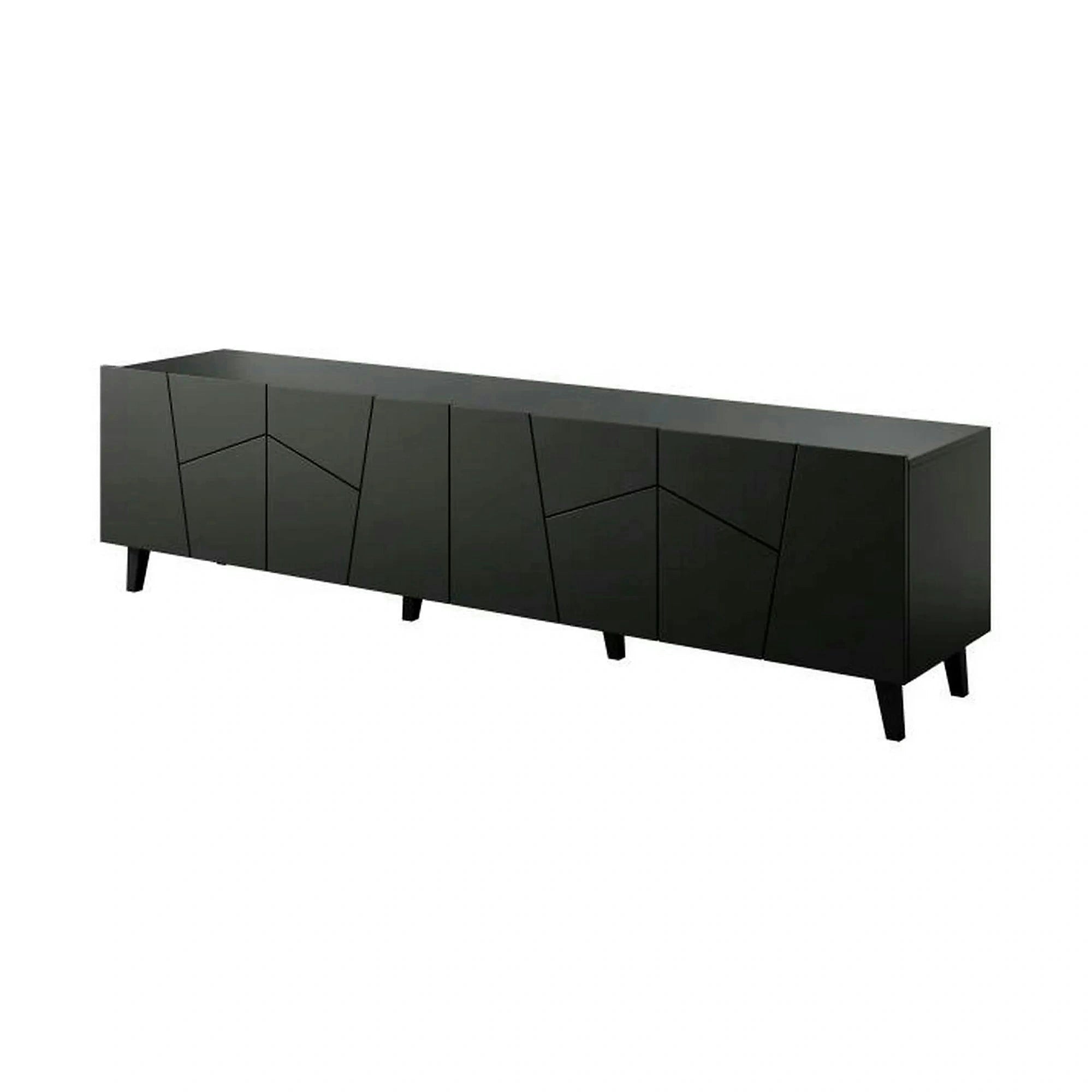 Comoda TV ETNA, negru, PAL laminat, 200x42x52 cm