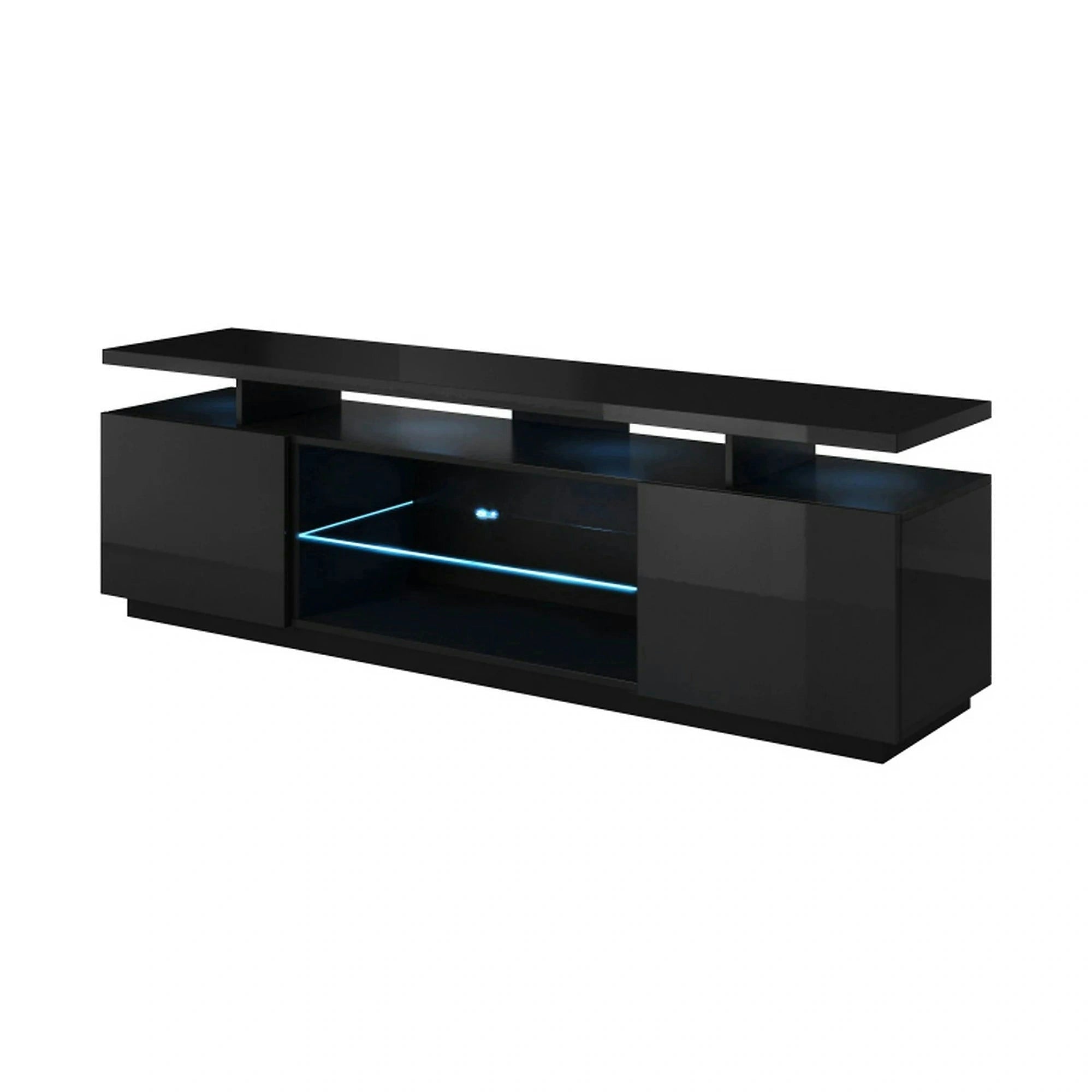 Comoda TV EVA, negru, PAL laminat, 180x40x56 cm