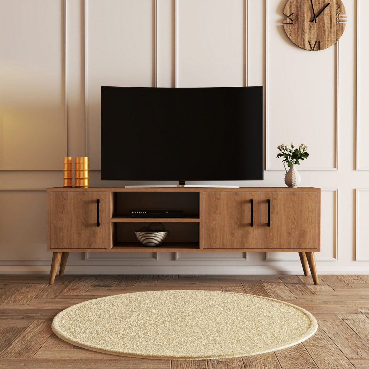 Comoda TV EXXEN, stejar, PAL, 150x34x52 cm