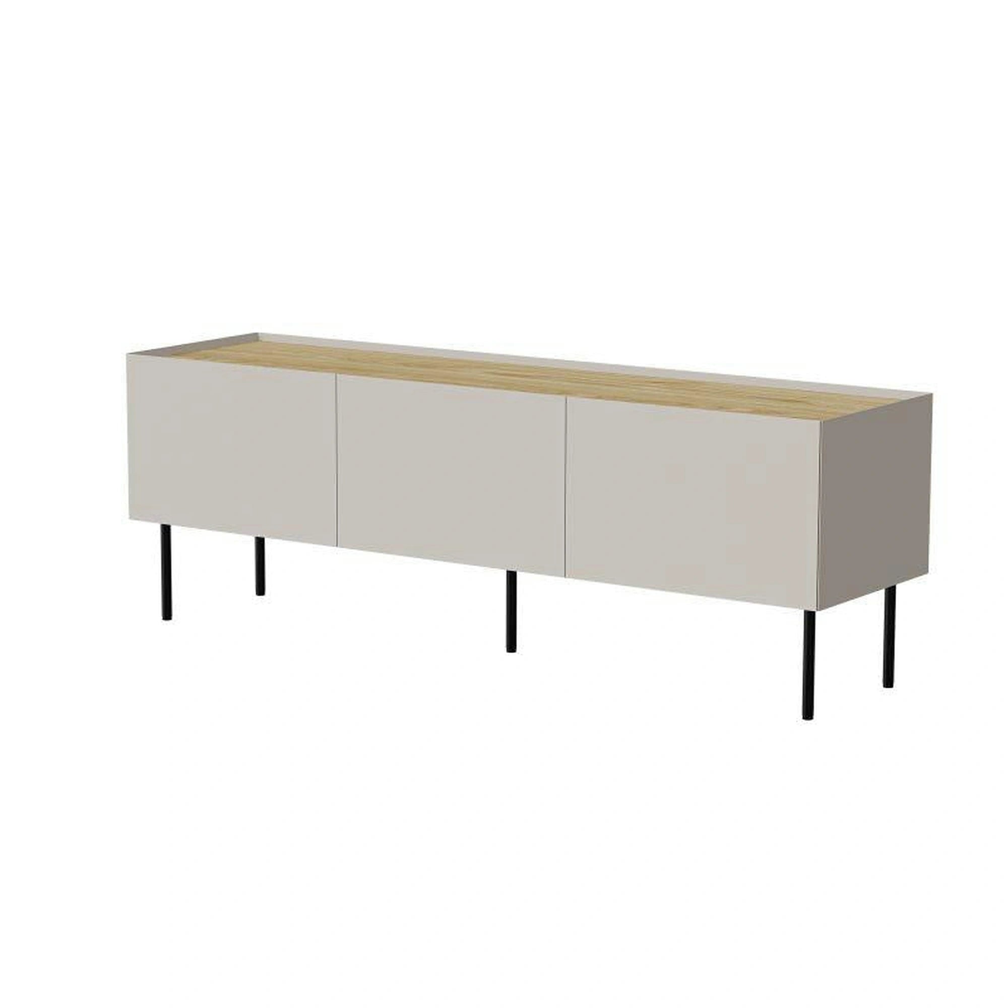 Comoda TV FELLINI, casmir/stejar, 150x40x52 cm