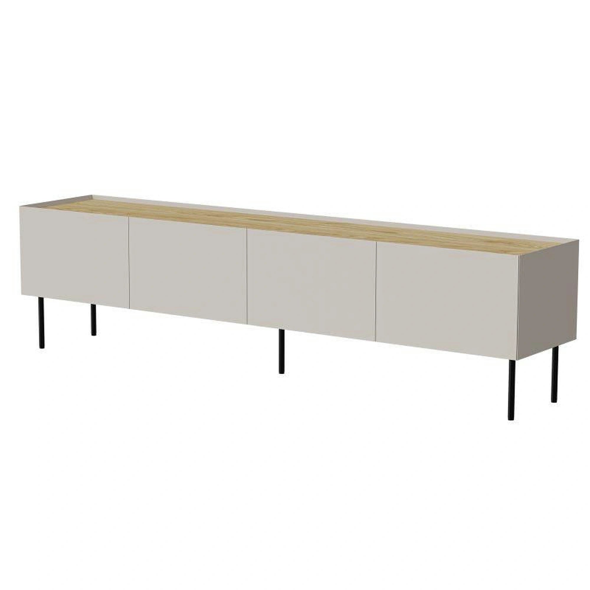 Comoda TV FELLINI, casmir/stejar, 202x40x52 cm