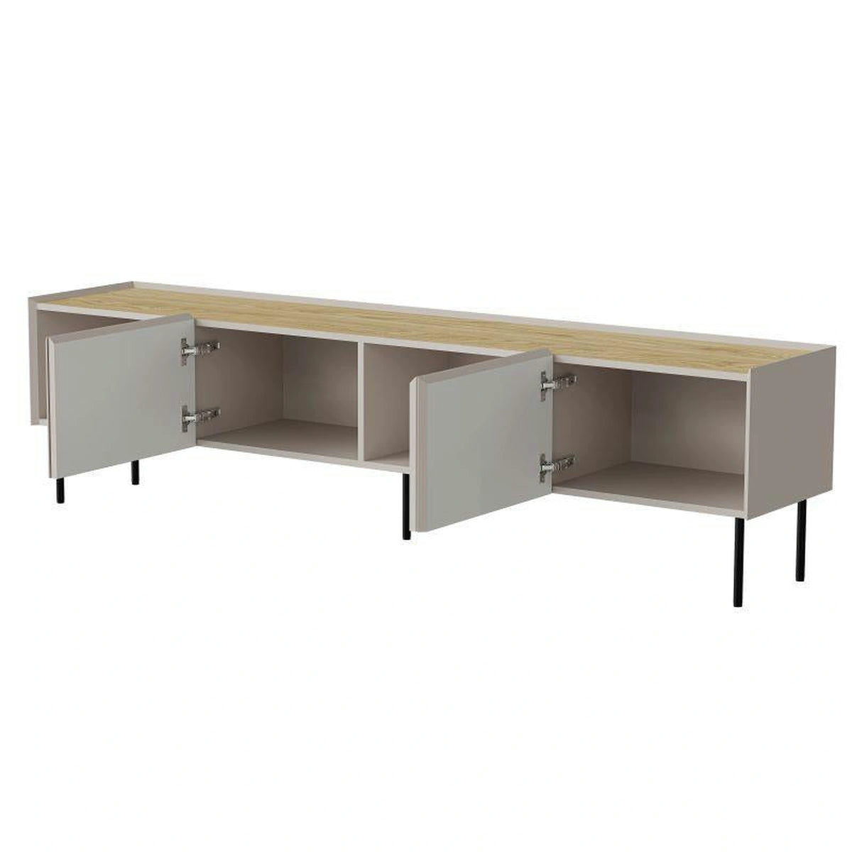 Comoda TV FELLINI, casmir/stejar, 202x40x52 cm
