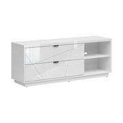 Comoda TV FORN, alb lucios, PAL, 156x43x61 cm