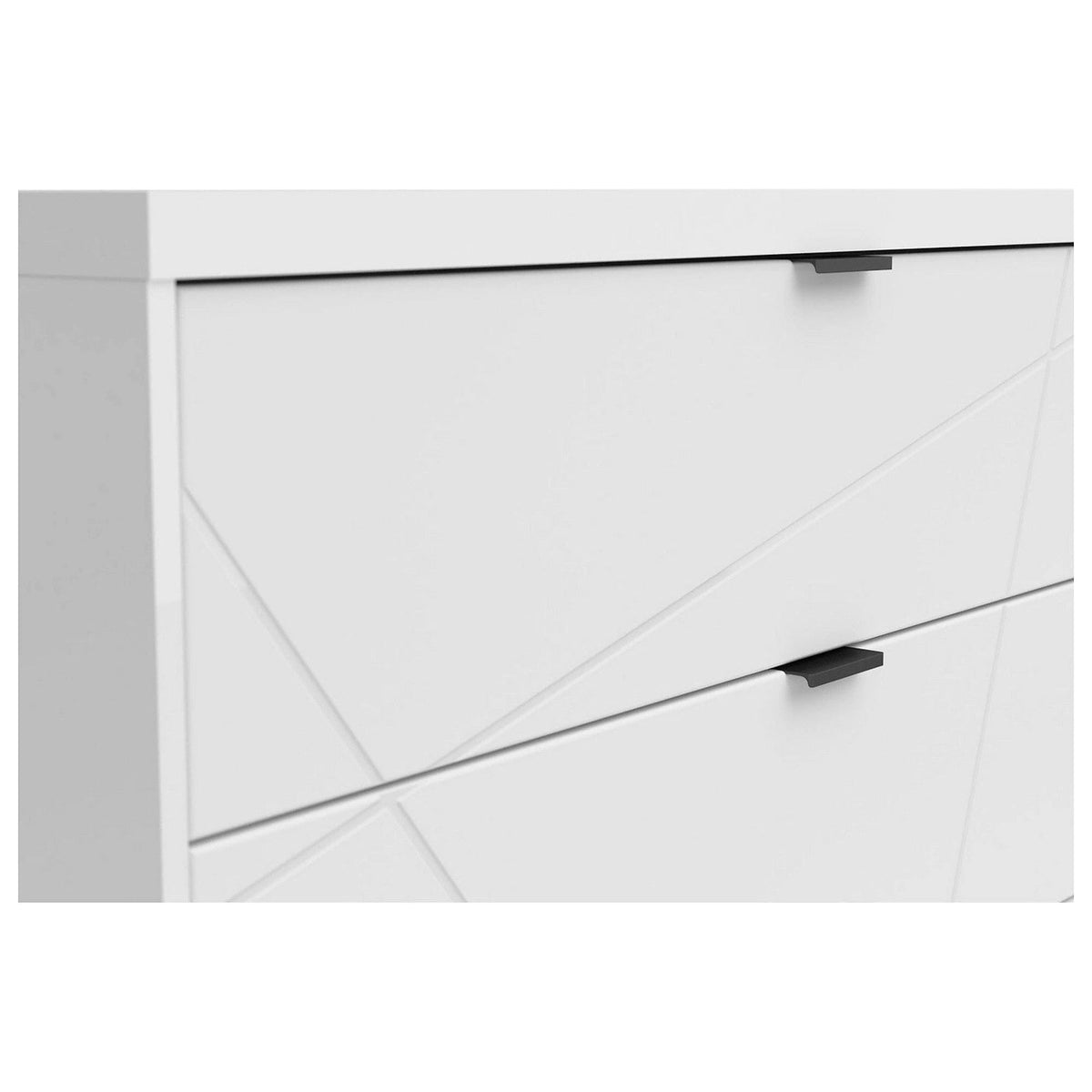 Comoda TV FORN, alb lucios, PAL, 156x43x61 cm
