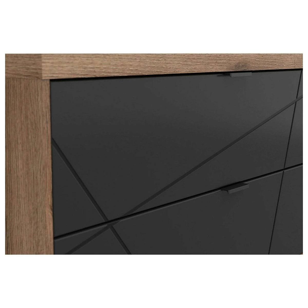 Comoda TV FORN, nuc/negru mat, PAL melaminat, 156x43x61 cm