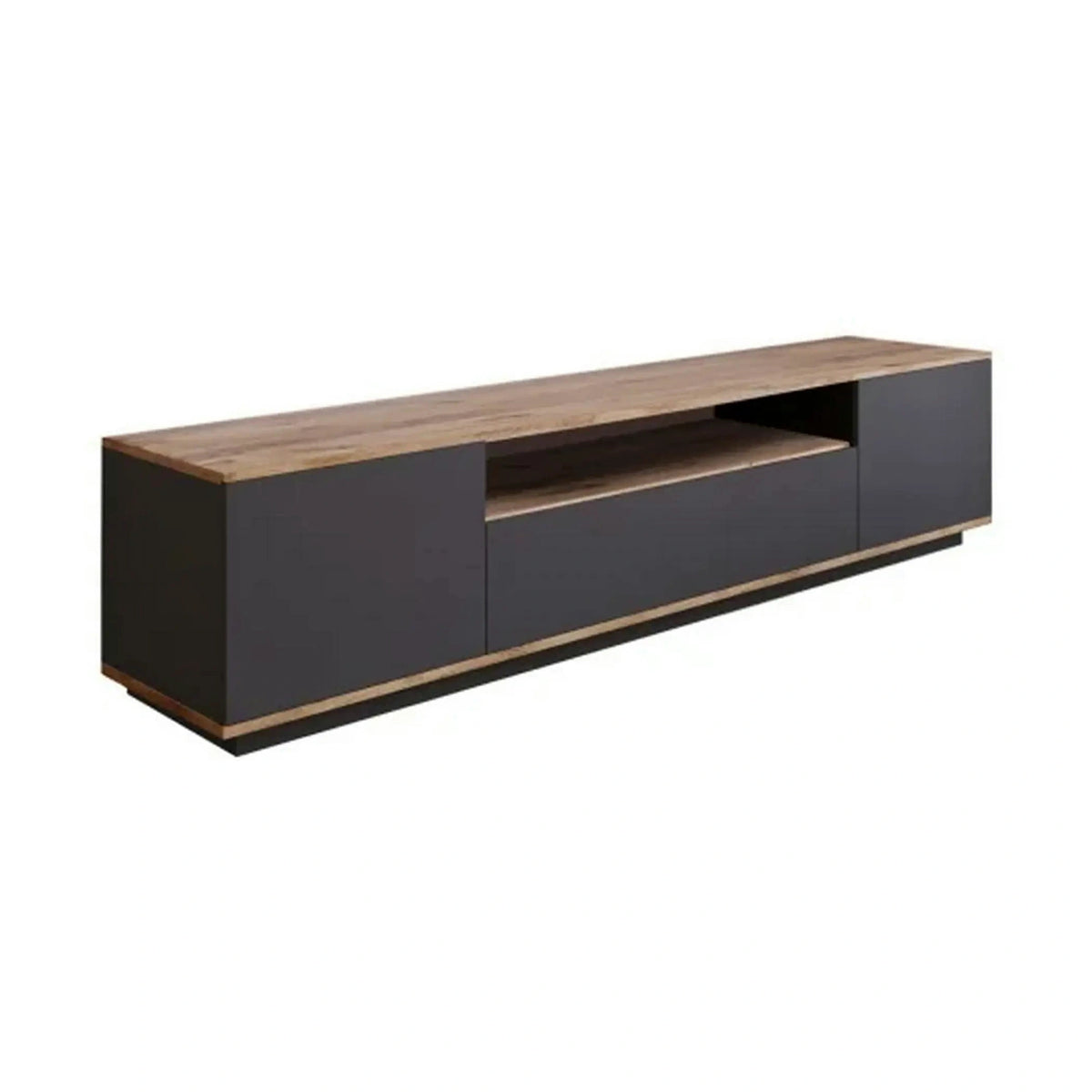 Comoda TV FR7 - AA, stejar/gri antracit, PAL melaminat, 180x45x45 cm