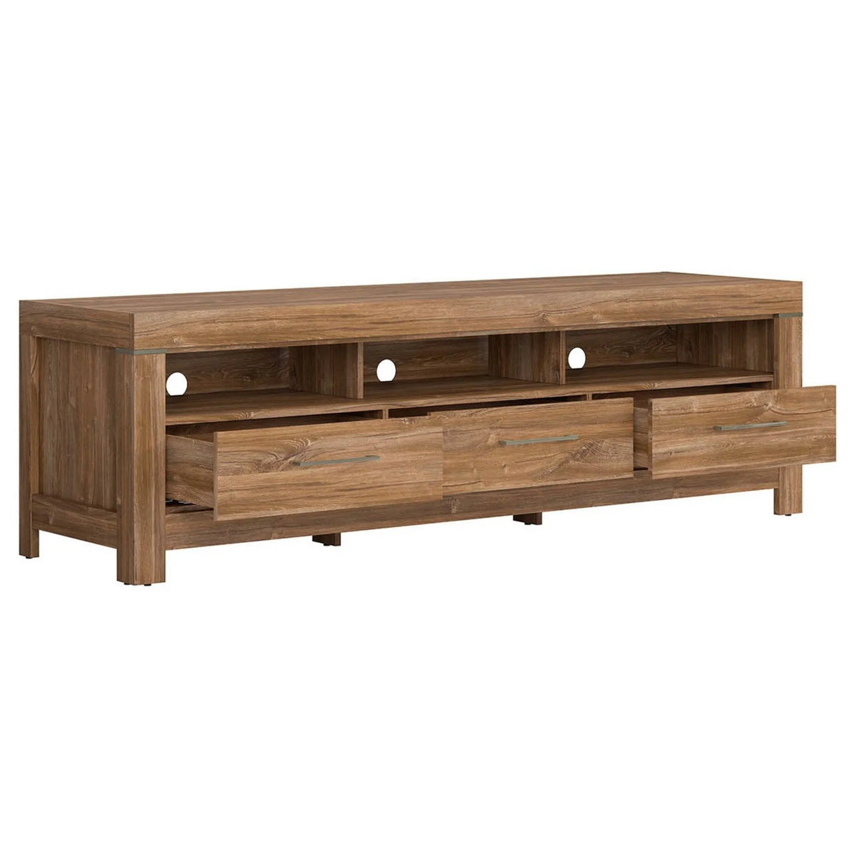Comoda TV GENT, stejar, PAL, cu iluminare LED, 200x54x60 cm