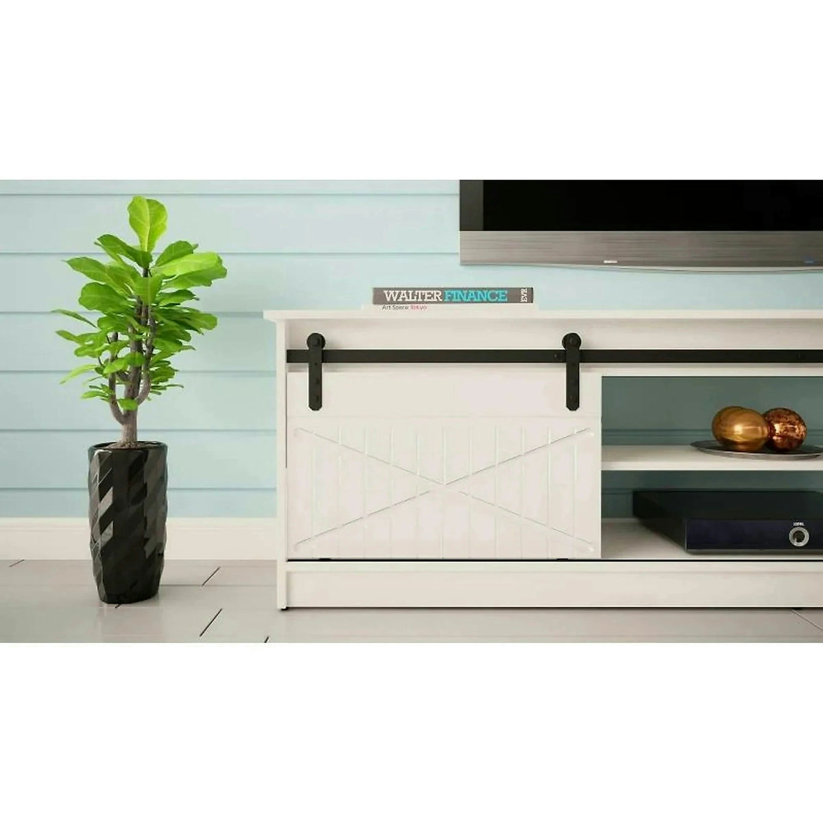 Comoda TV GRANERO, alb, PAL laminat, 200x35x57 cm
