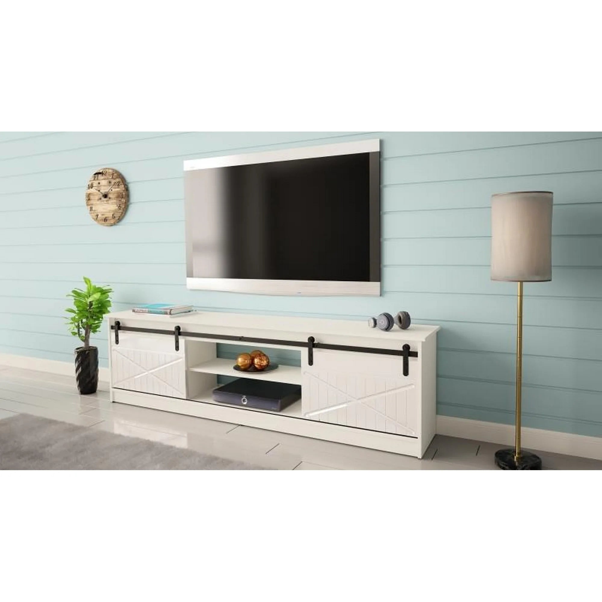 Comoda TV GRANERO, alb, PAL laminat, 200x35x57 cm