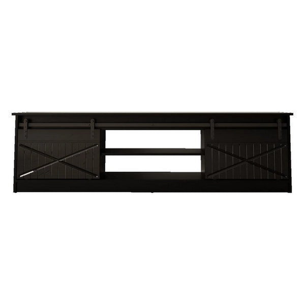 Comoda TV GRANERO, negru, PAL laminat, 200x35x57 cm