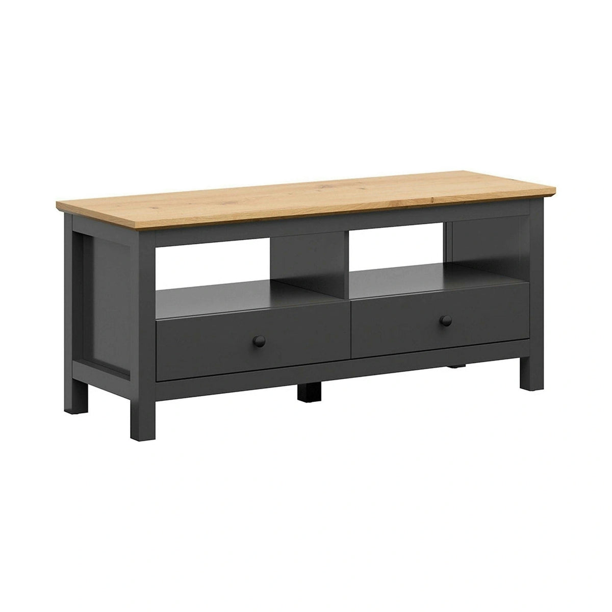 Comoda TV HESEN, gri grafit/stejar artisan, PAL melaminat, 137x47x59 cm