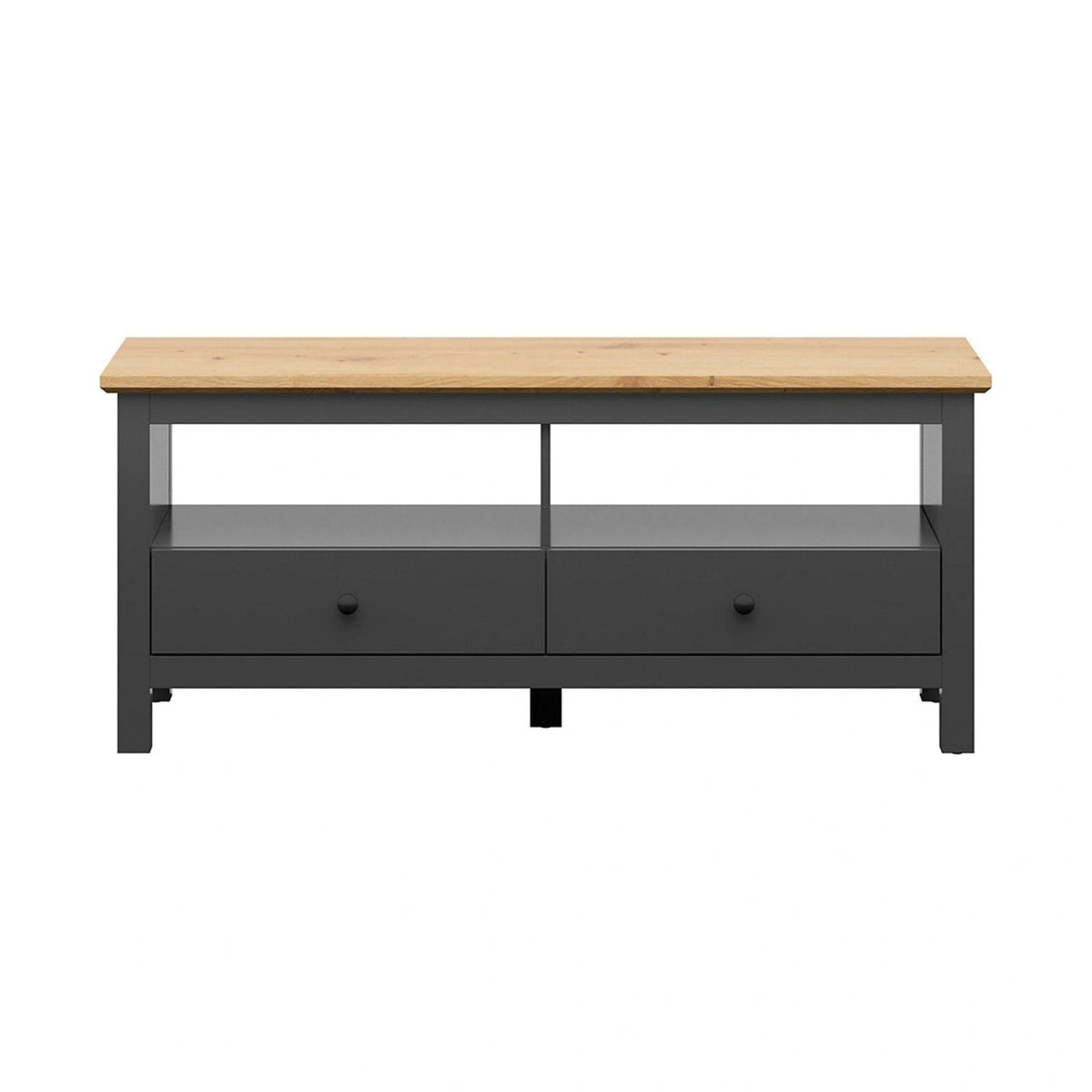Comoda TV HESEN, gri grafit/stejar artisan, PAL melaminat, 137x47x59 cm