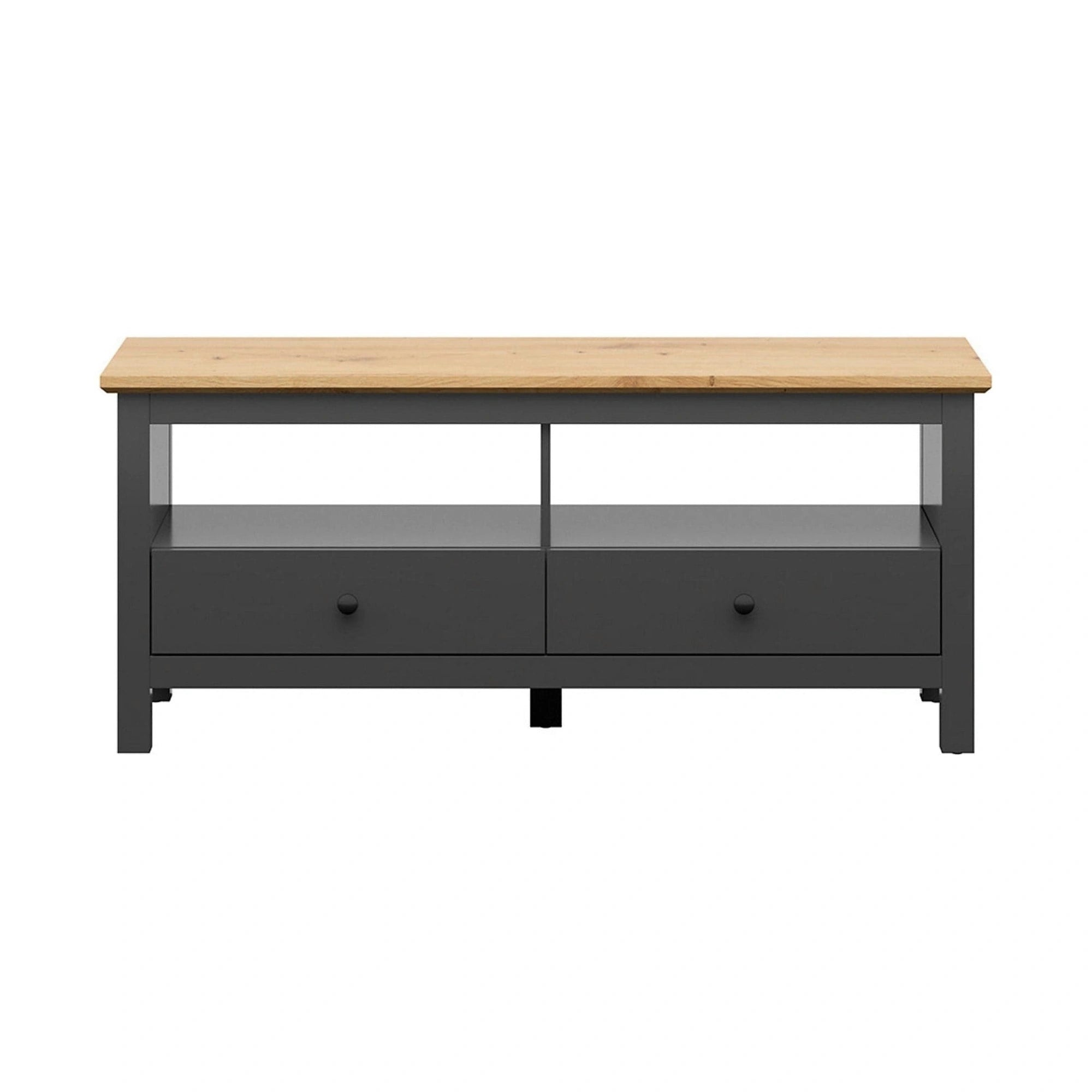 Comoda TV HESEN, gri grafit/stejar artisan, PAL melaminat, 137x47x59 cm