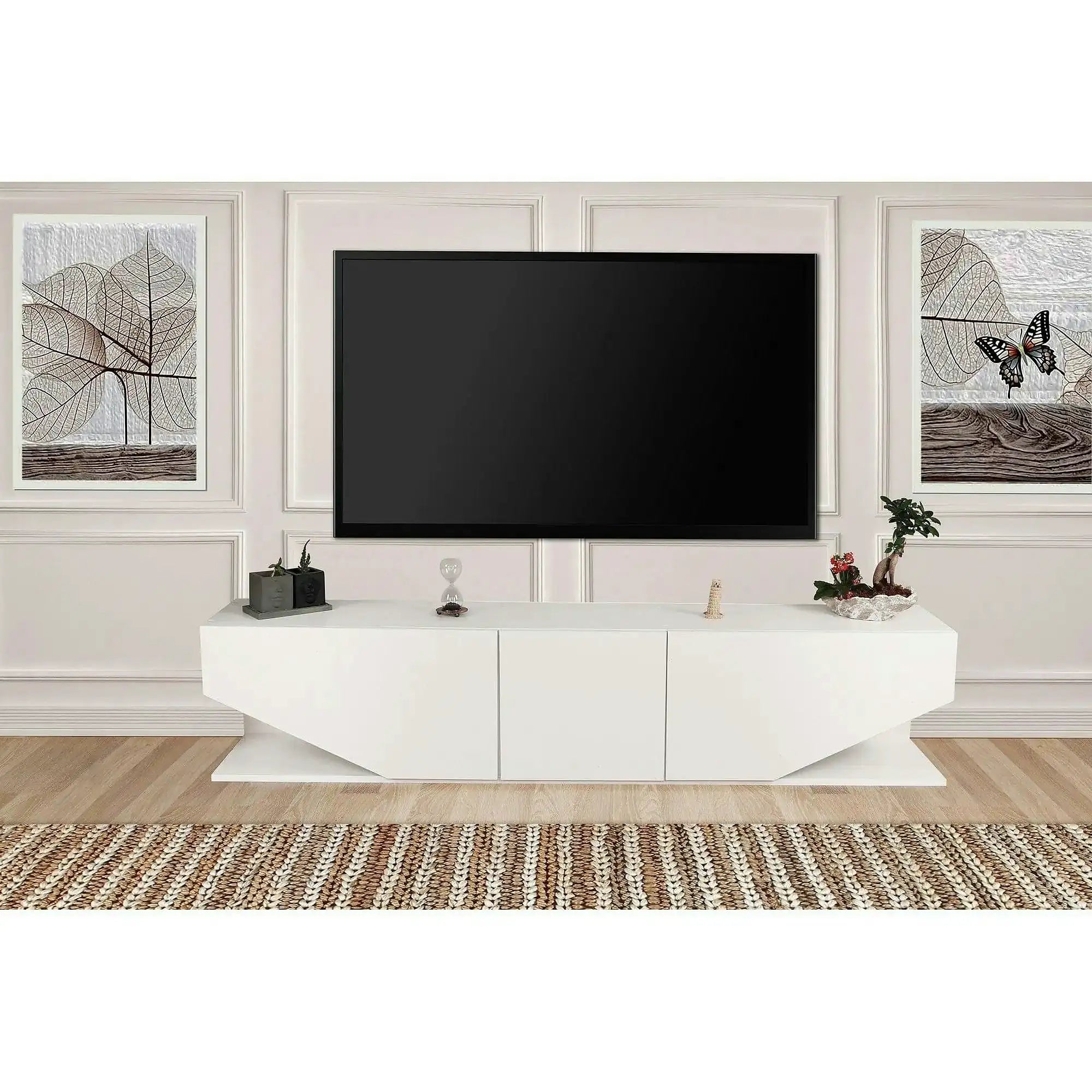 Comoda TV INCI, alb, PAL melaminat, 180x30x40 cm