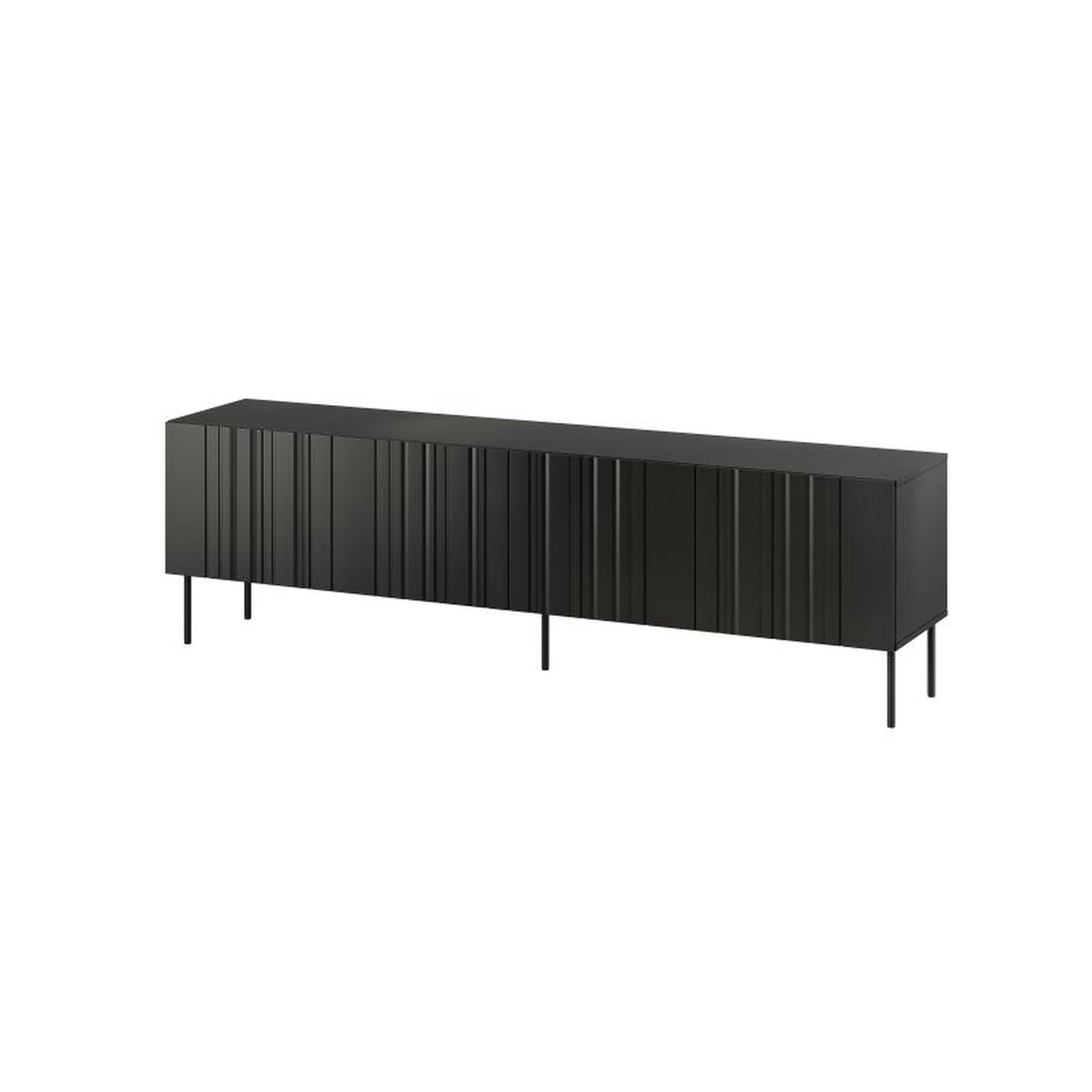 Comoda TV ISLA, negru mat, PAL laminat, 201x40x60 cm