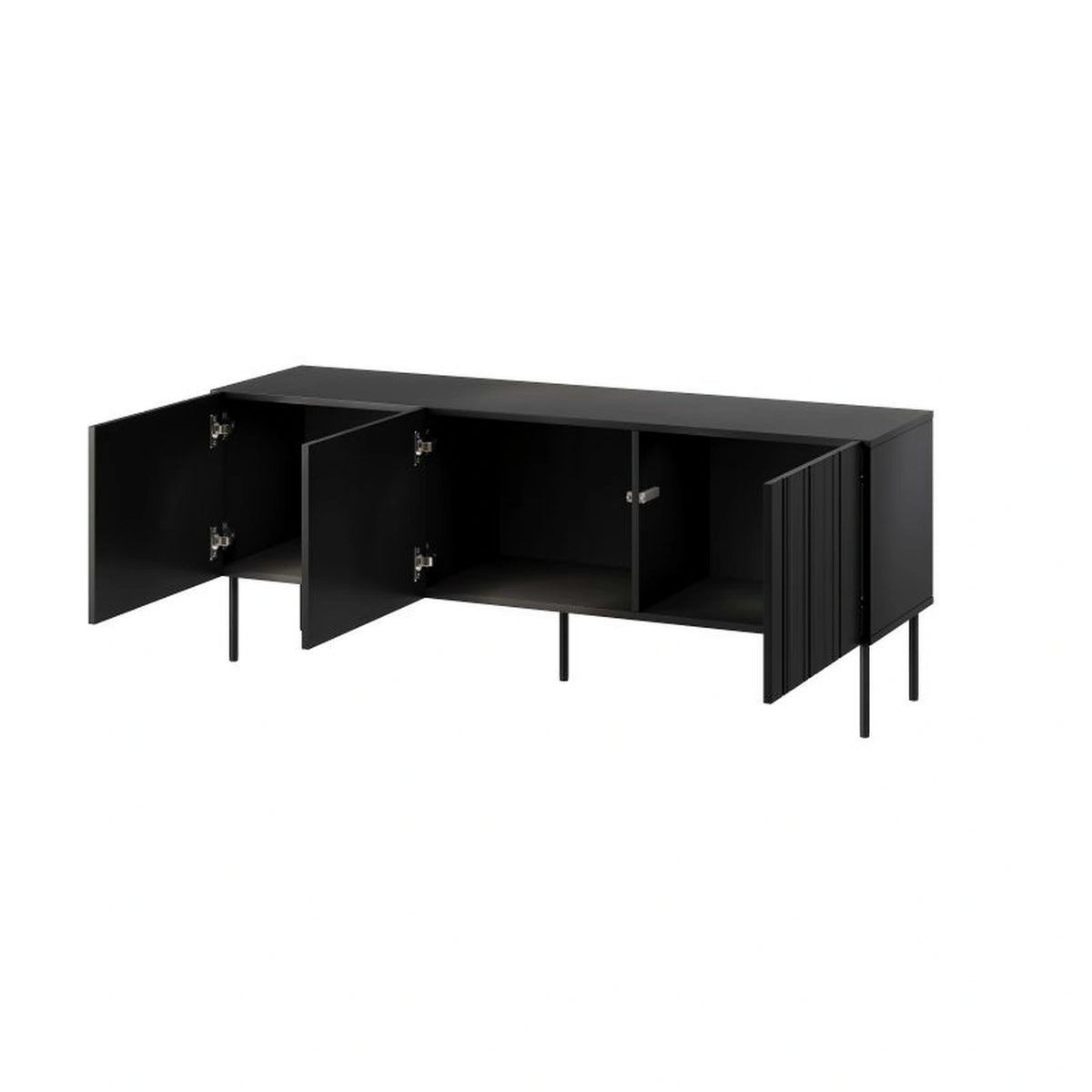 Comoda TV ISLA, negru, PAL laminat, 151x40x60 cm