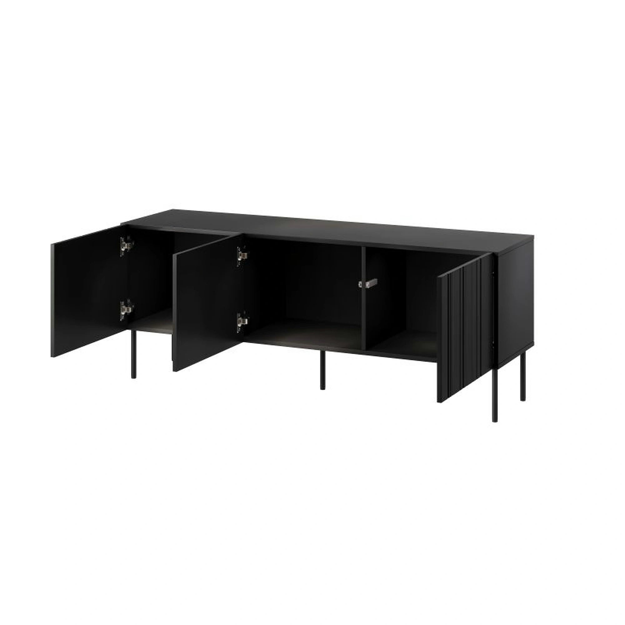 Comoda TV ISLA, negru, PAL laminat, 151x40x60 cm